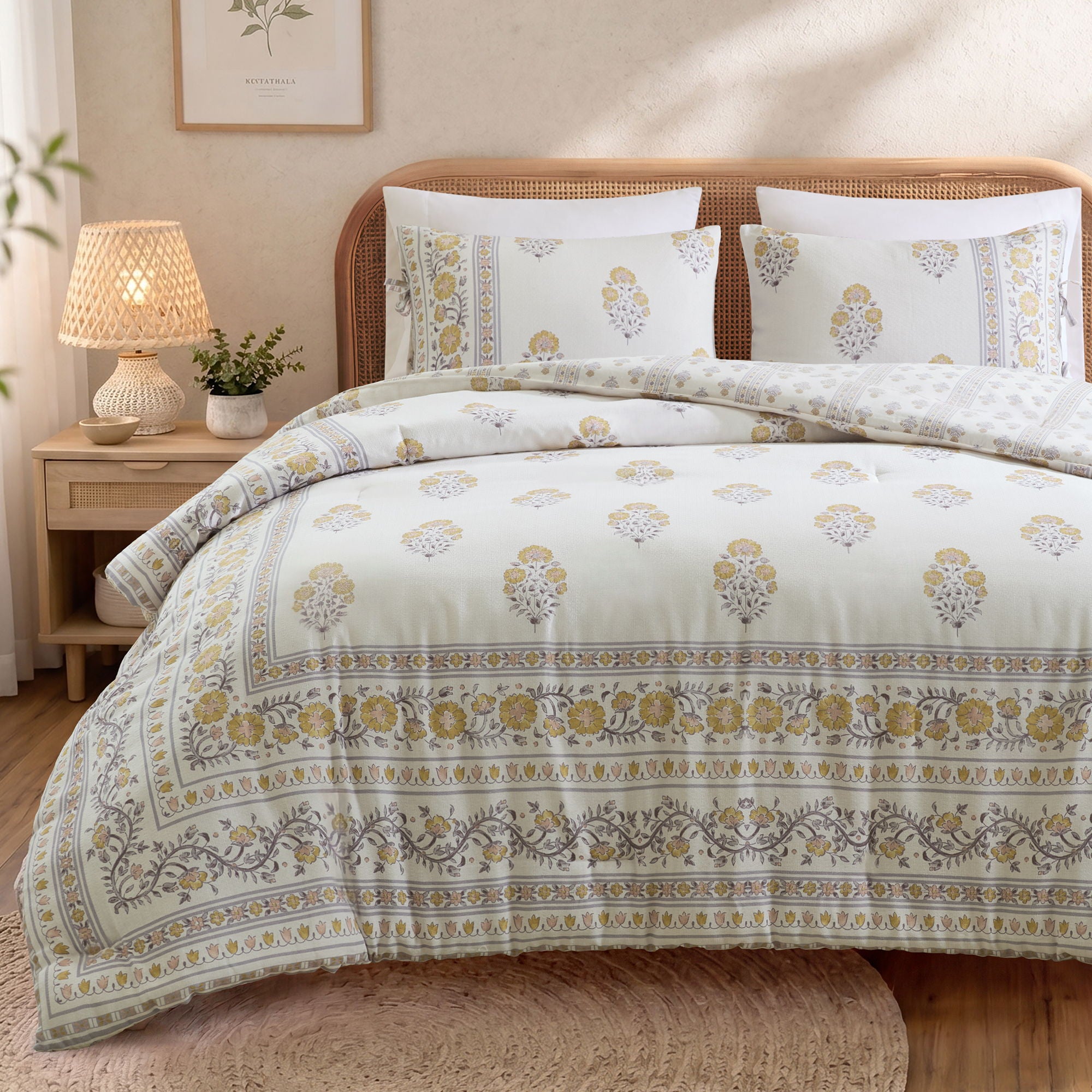 Thalia - King/California King Duvet Set - Blush/Gold