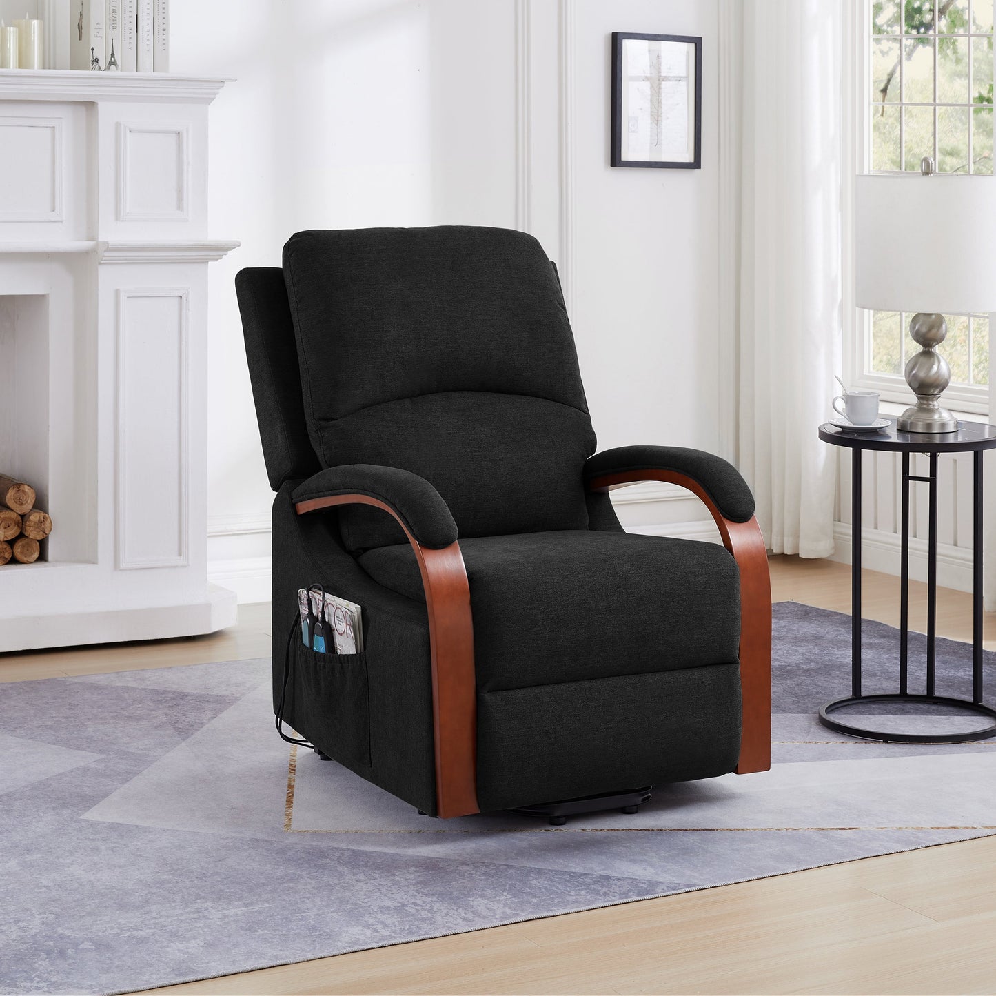 Power Lift Recliner Chair Sofa Electric Chair Message Chair Soft Fabric Dark Grey