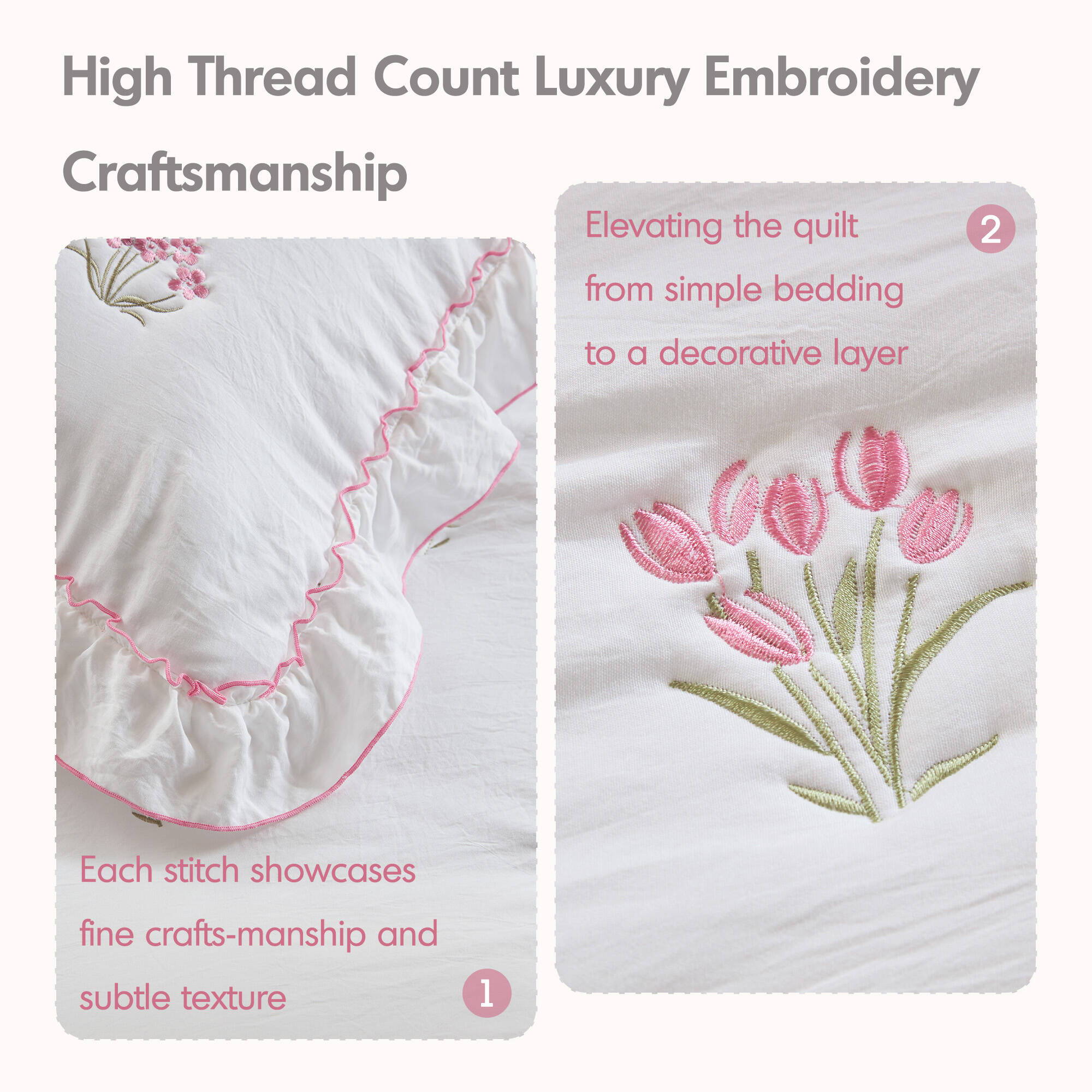 Aglaia - Twin Quilt Set - Pink