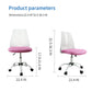 Armless Ergonomic Office and Home Chair with Supportive Cushioning, Pink