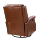 Louise Genuine Leather Swivel Rocker Recliner-BROWN