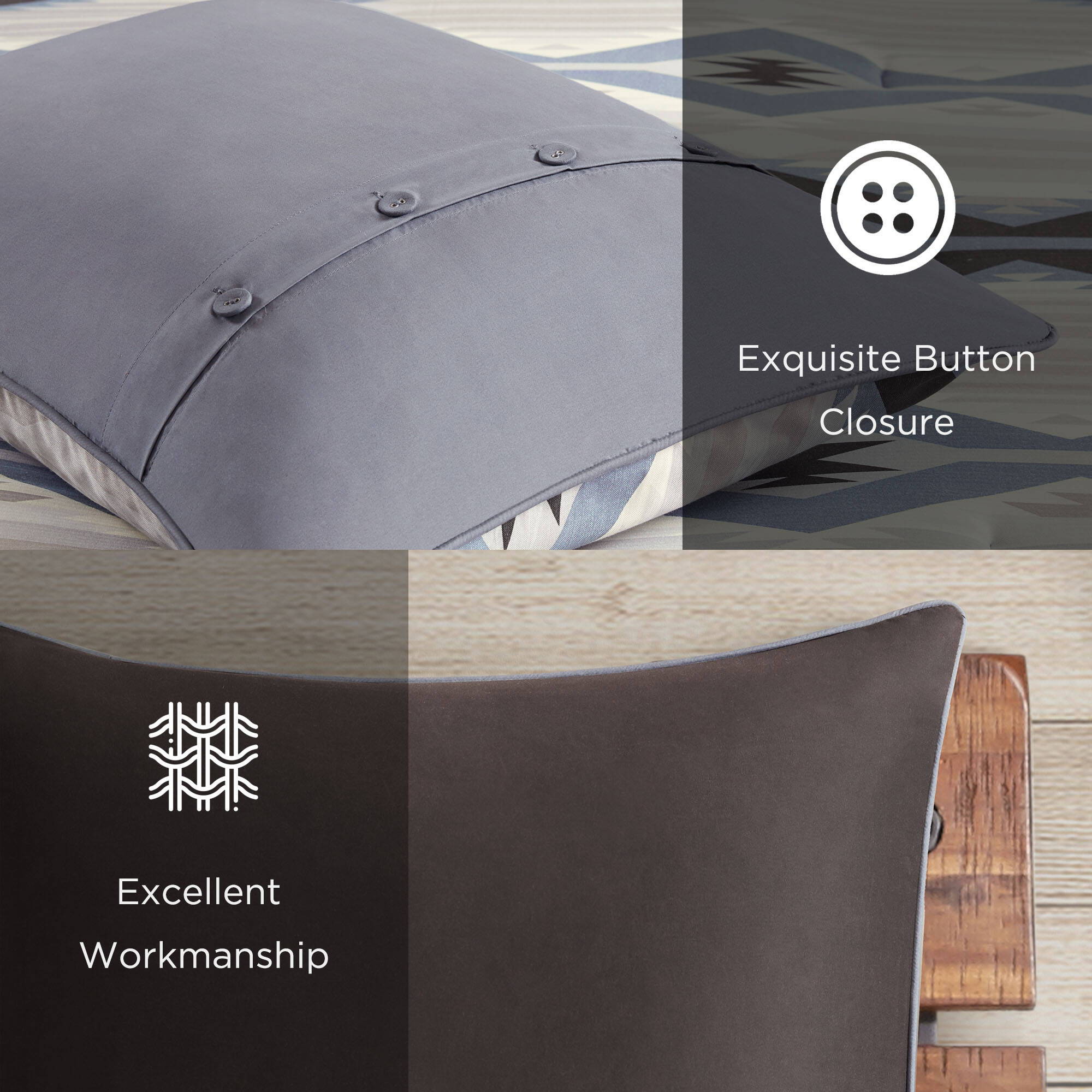 Bitter Creek - Queen Oversized Comforter Set - Blue