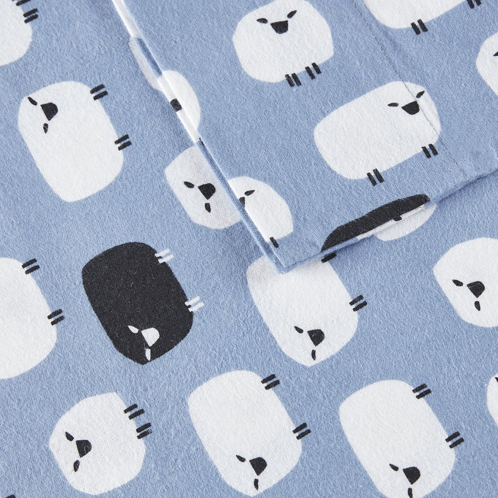 Flannel - California King Sheet Set - Blue Sheep