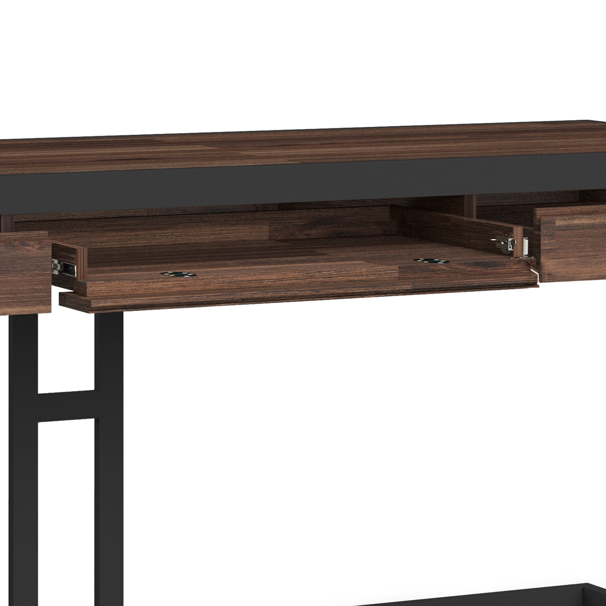 Erina - Large Desk - Distressed Charcoal Brown