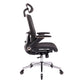 BLACK Ergonomic Mesh Office Chair, High Back - Adjustable Headrest with Flip-Up Arms, Tilt and lock Function, Lumbar Support and blade Wheels, KD chrome metal legs