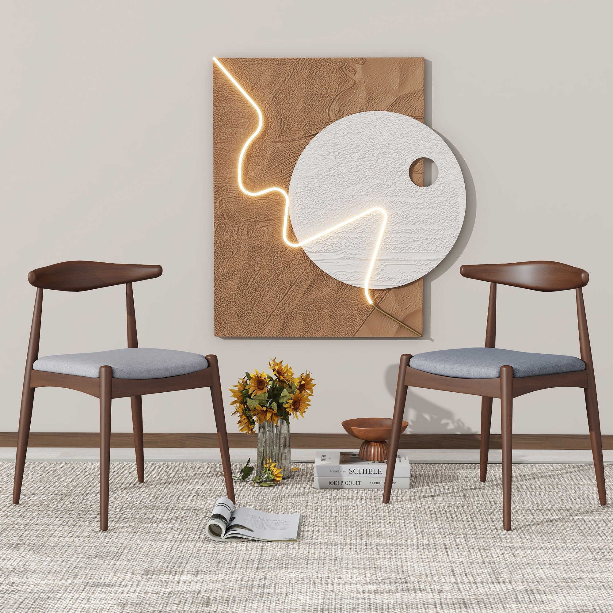Dining Chairs With Ergonomic Backrest & Comfort Cushions (Set of 2)