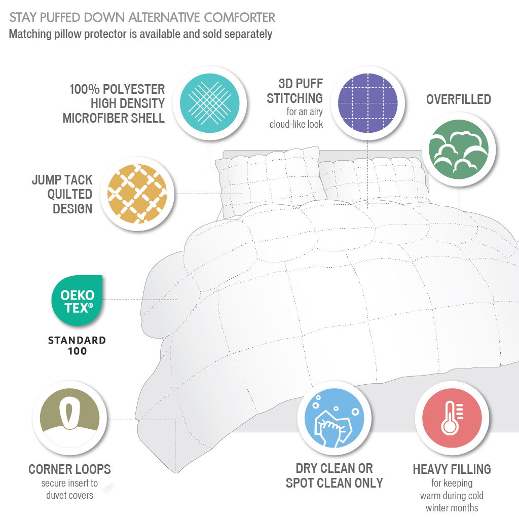 Stay Puffed - Overfilled Down Alternative Comforter - Tan