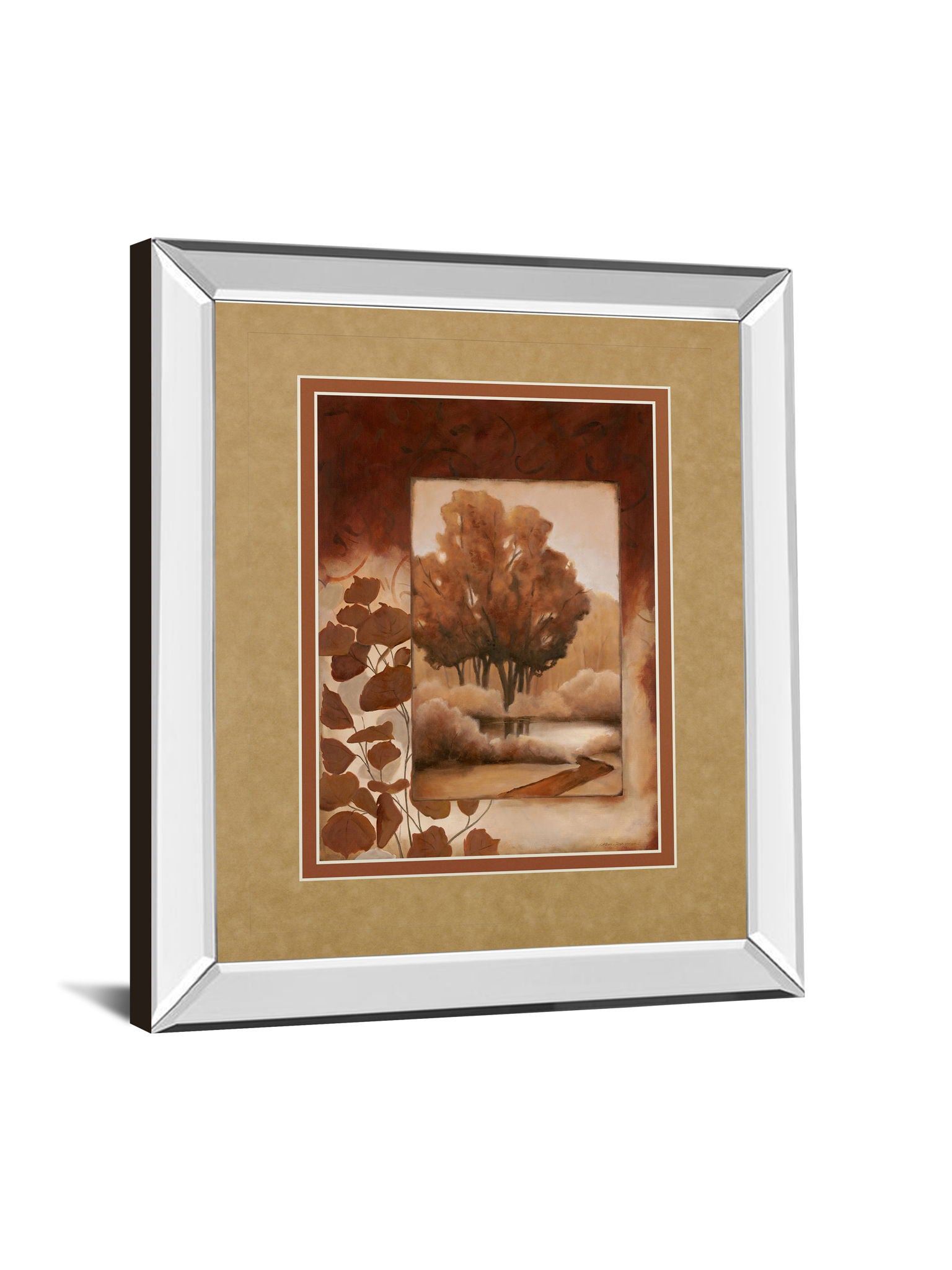Mirrored Frame Fall Vignette I By Carol Robinson - Light Brown