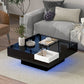 Modern Minimalist Design 31.5*31.5in Square Coffee Table with Detachable Tray and Plug-in 16-color LED Strip Lights Remote Control for Living Room (OLD SKU: WF291303AAB )