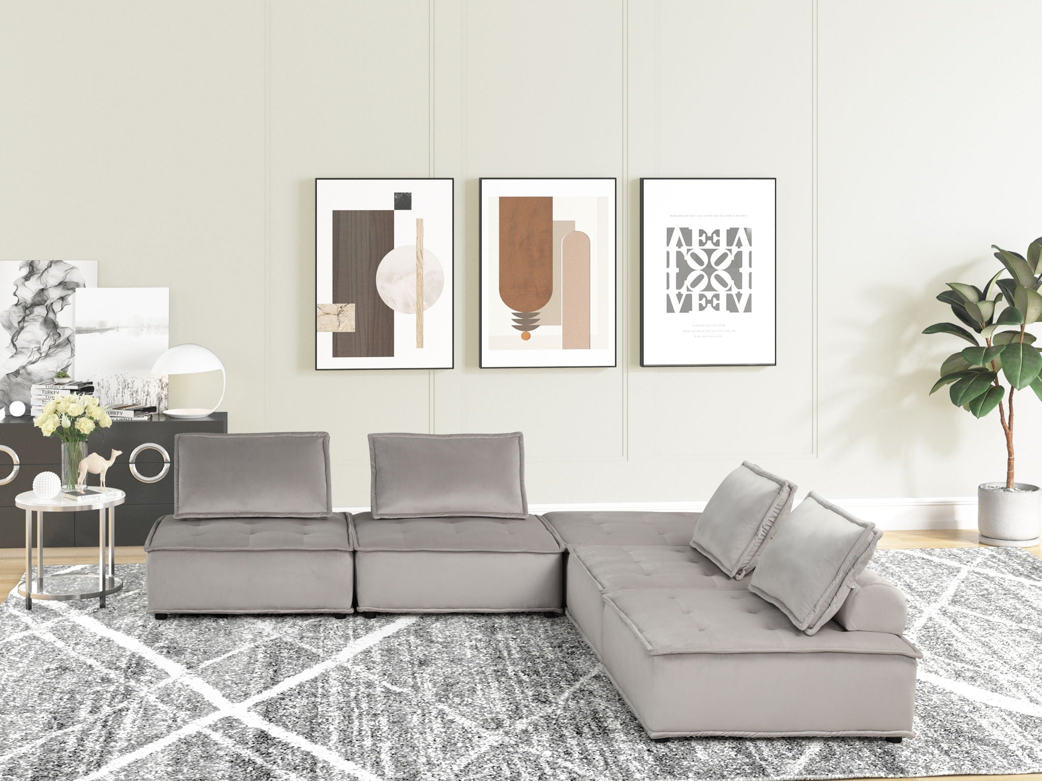 Anna - Stylish Sectional Sofa Ottoman