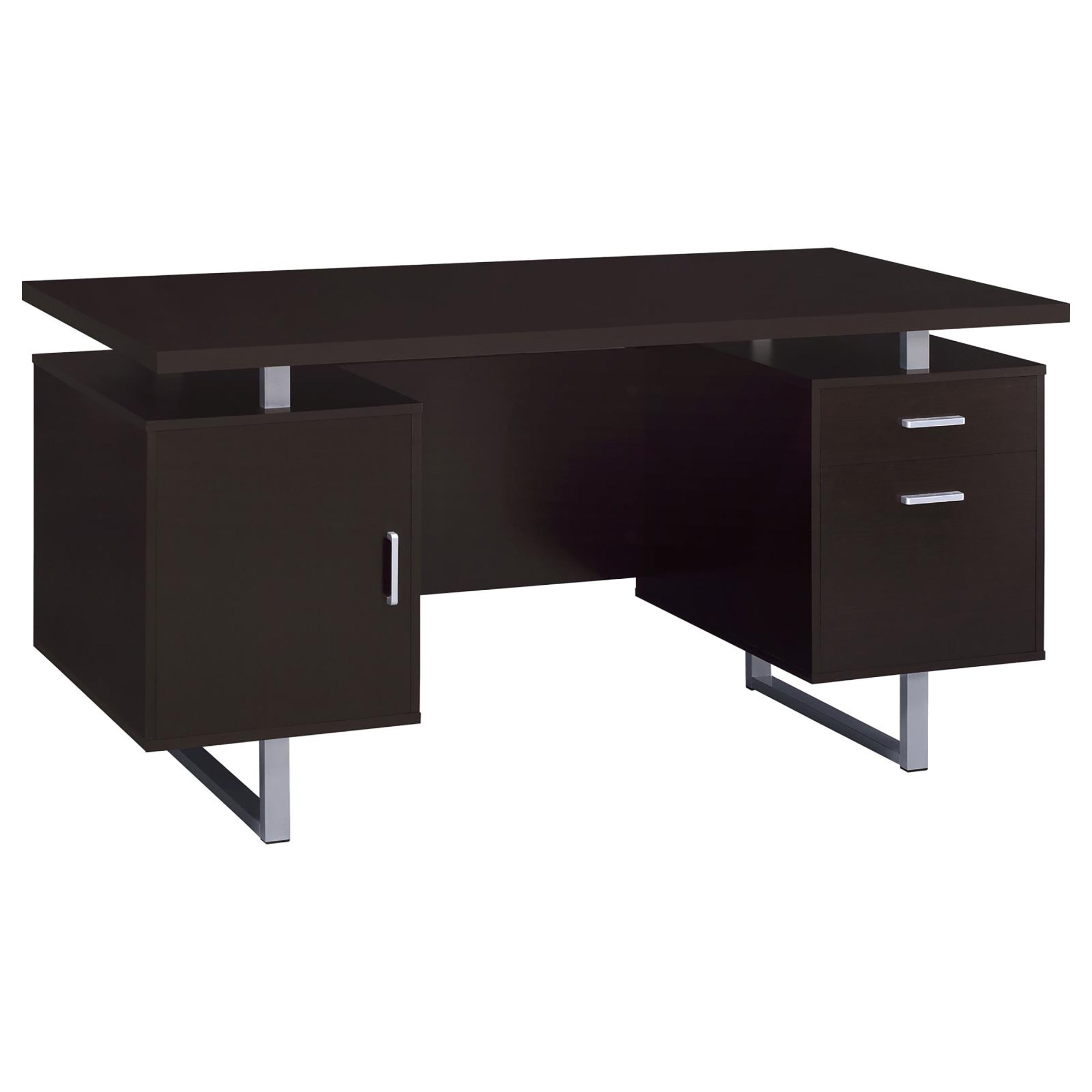 Cappuccino 2-drawer Floating Top Office Desk