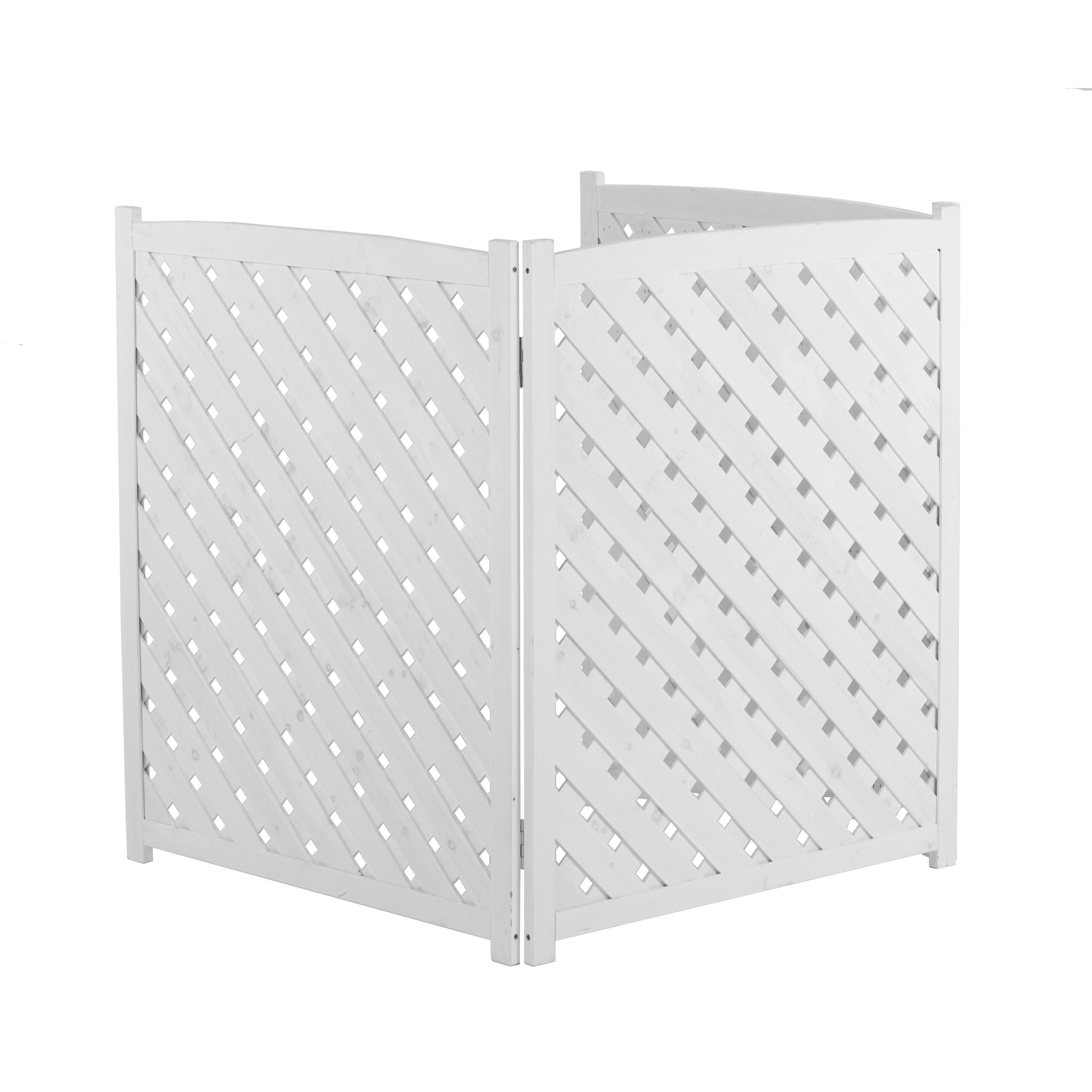 3 Panel Outdoor Air Conditioner Fence Screen, Privacy Fence - White