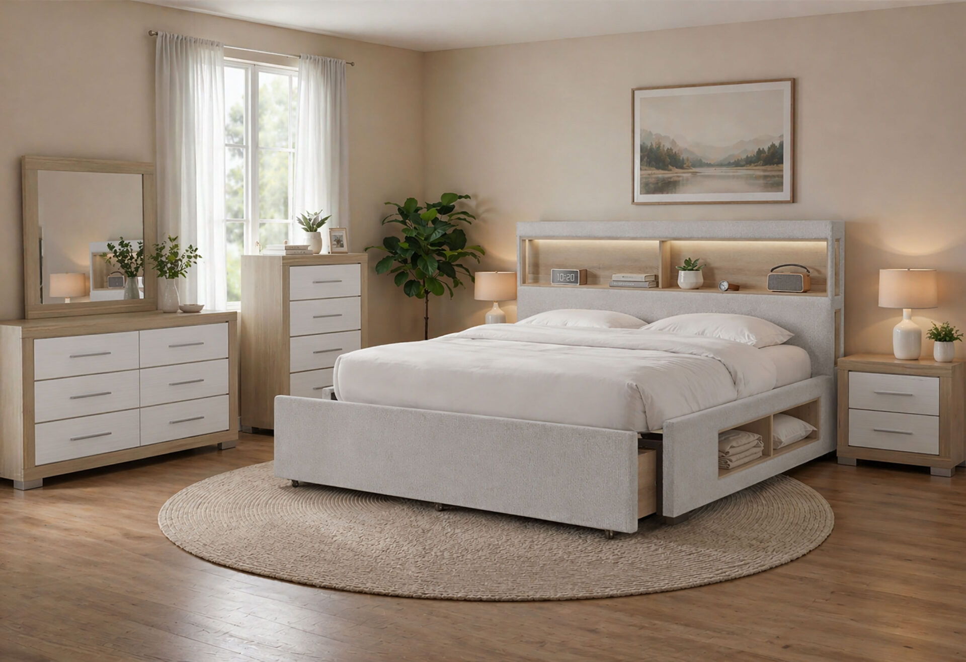 Sadie - King Bed Footboard And Slats - Beige
