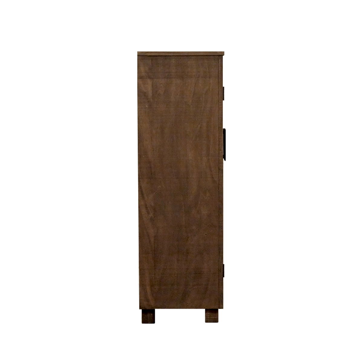 Serena – Glass Cabinet with Doors, Pewter Finish – Brown / Taupe