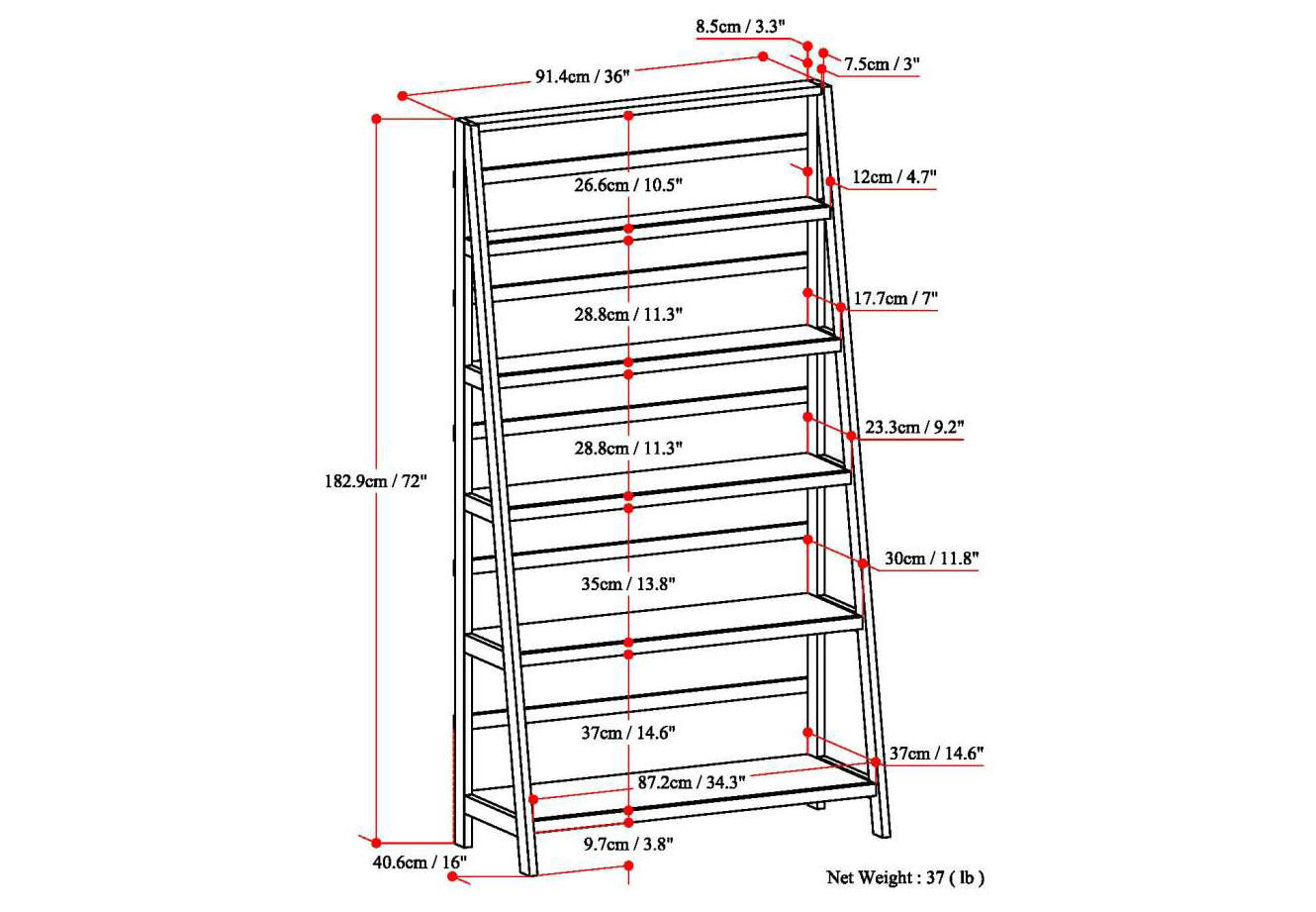 Acadian - Wide Bookcase - Brunette Brown