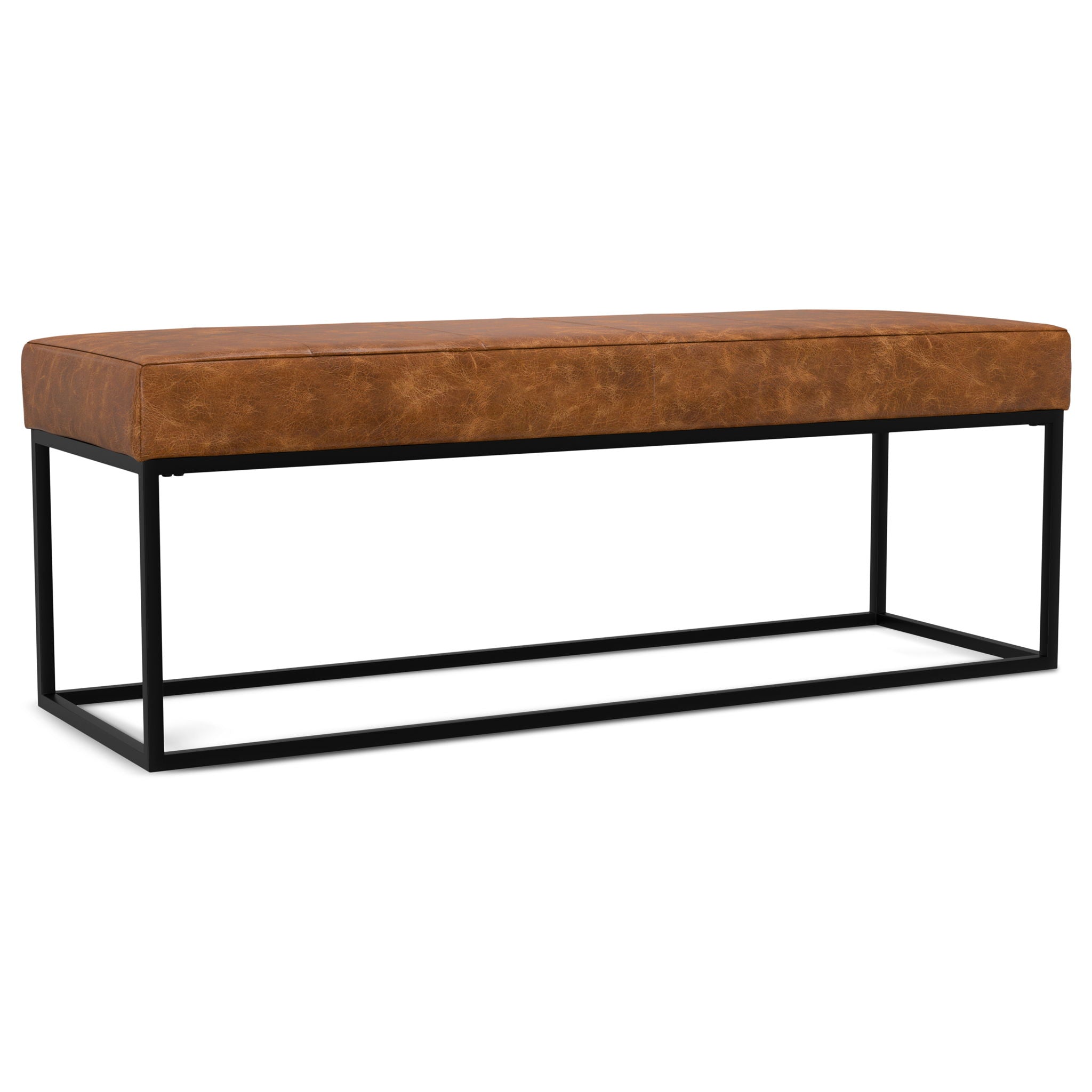 Candice - Ottoman Bench - Tan / Black
