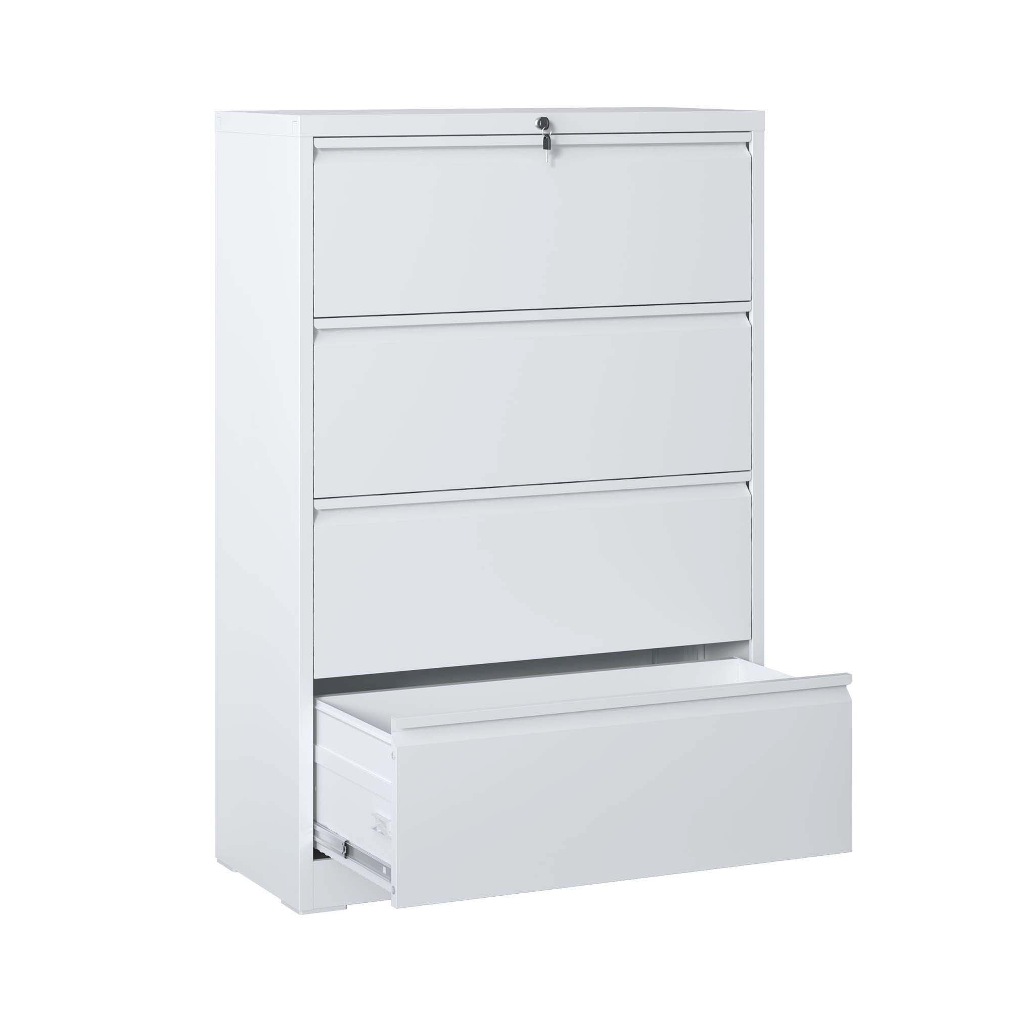 Lateral File Cabinet, Locking Heavy Duty, Anti-Tip Safety Interlock, Vertical Storage For Letter/Legal/A4 Files