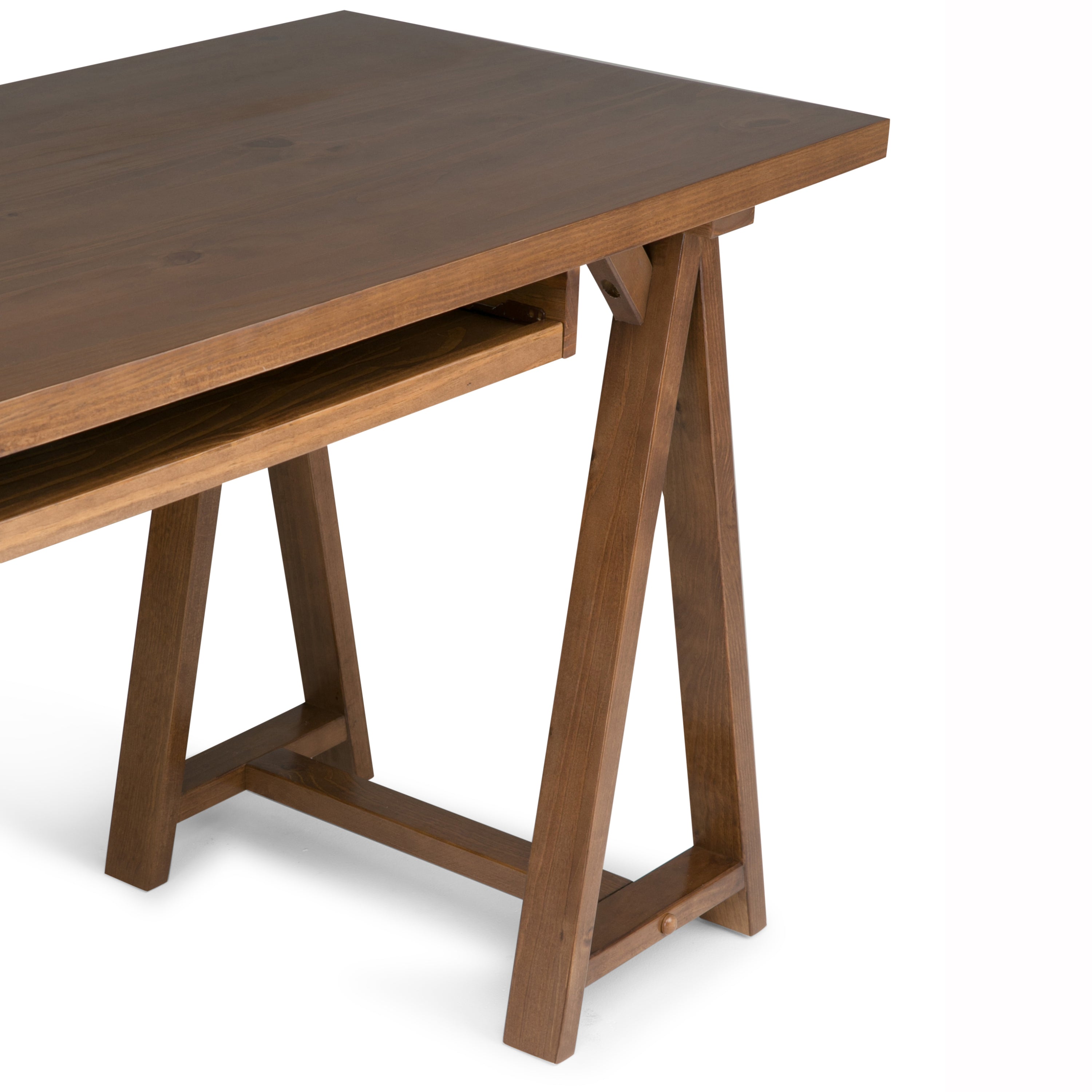 Sawhorse - Desk - Medium Saddle Brown