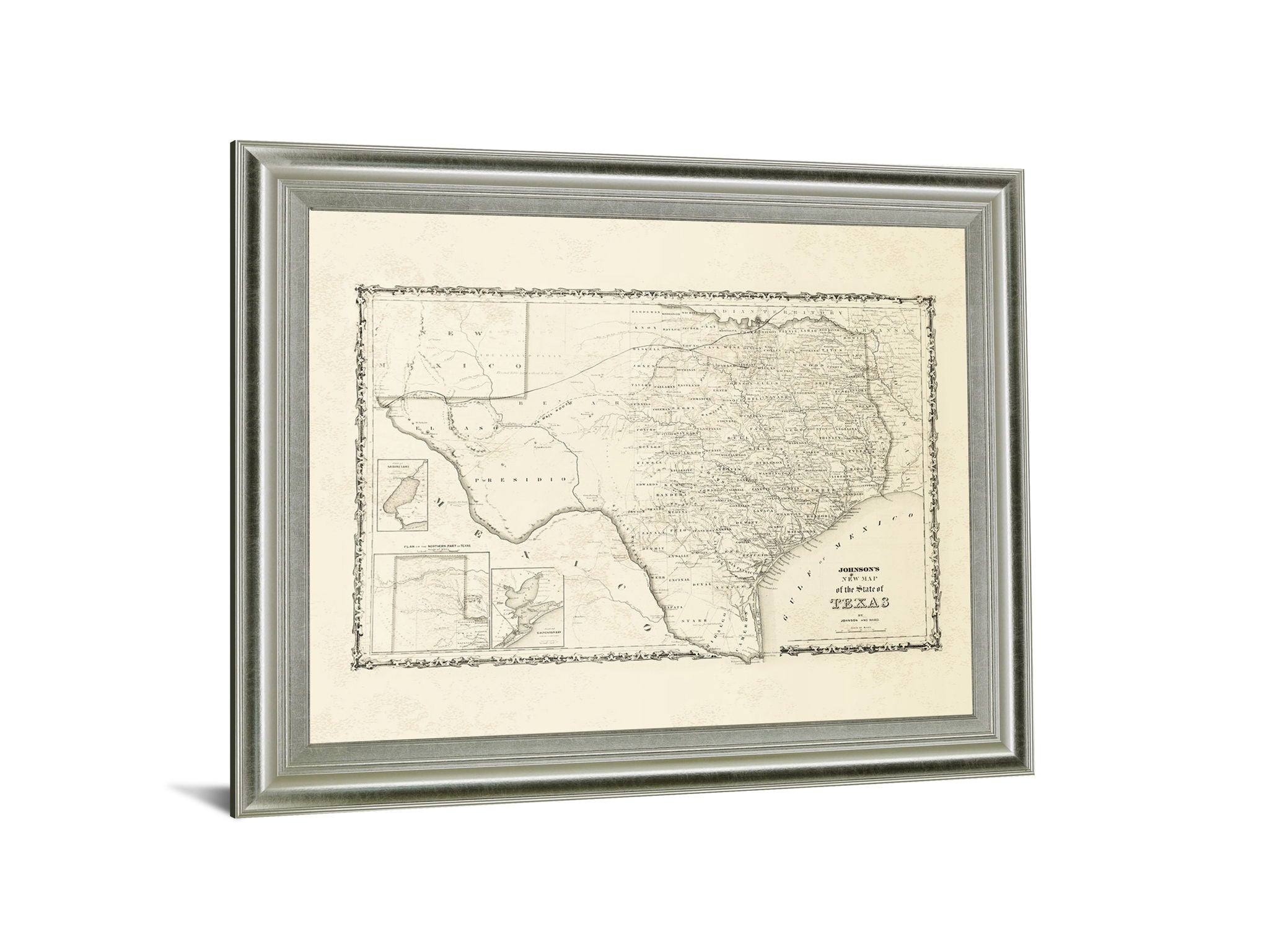 Aged Cartographer - 28" x 34" Framed Wall Art - Beige