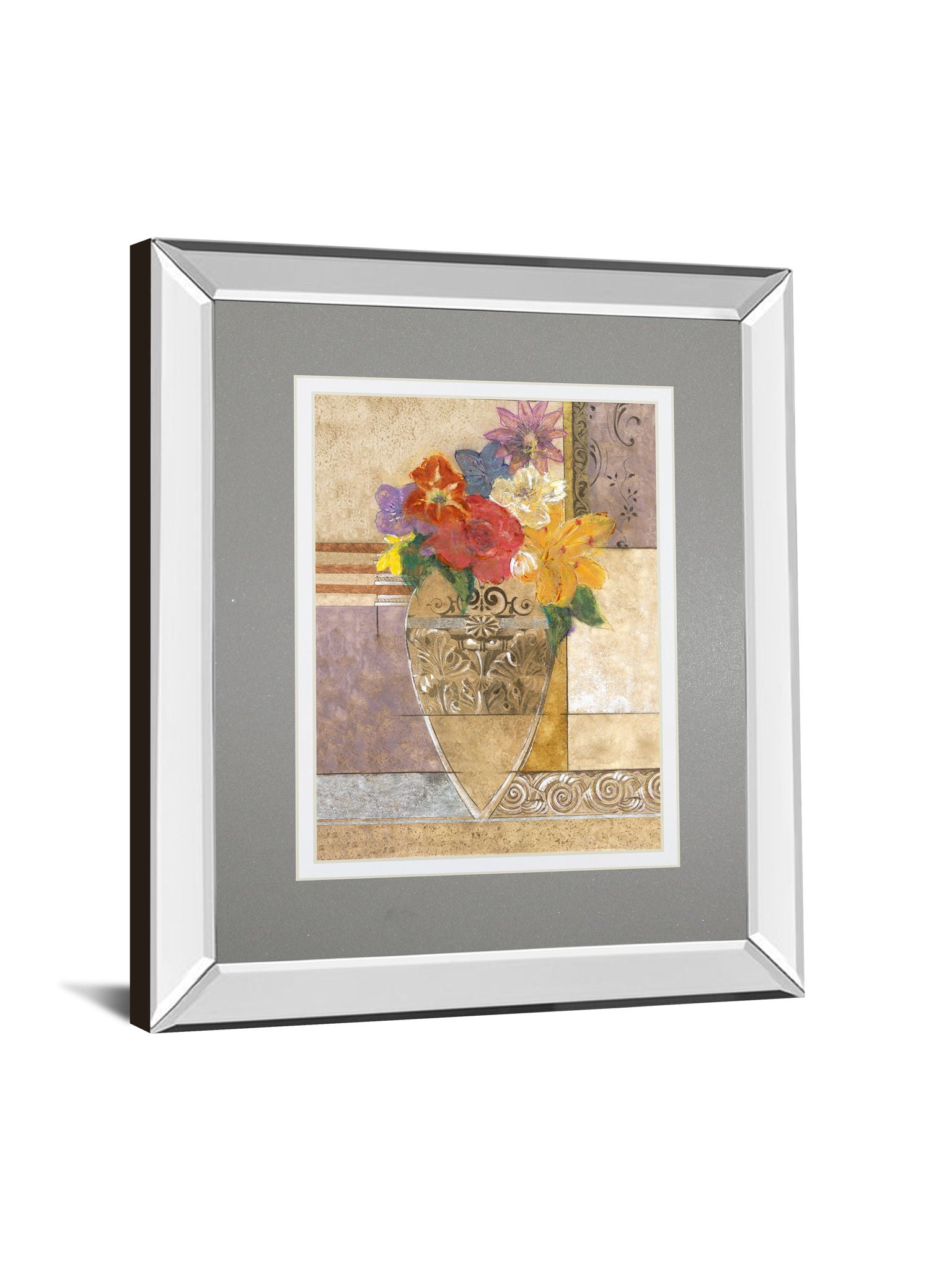 Rose By Hollack - Mirror Framed Print Wall Art - Gray