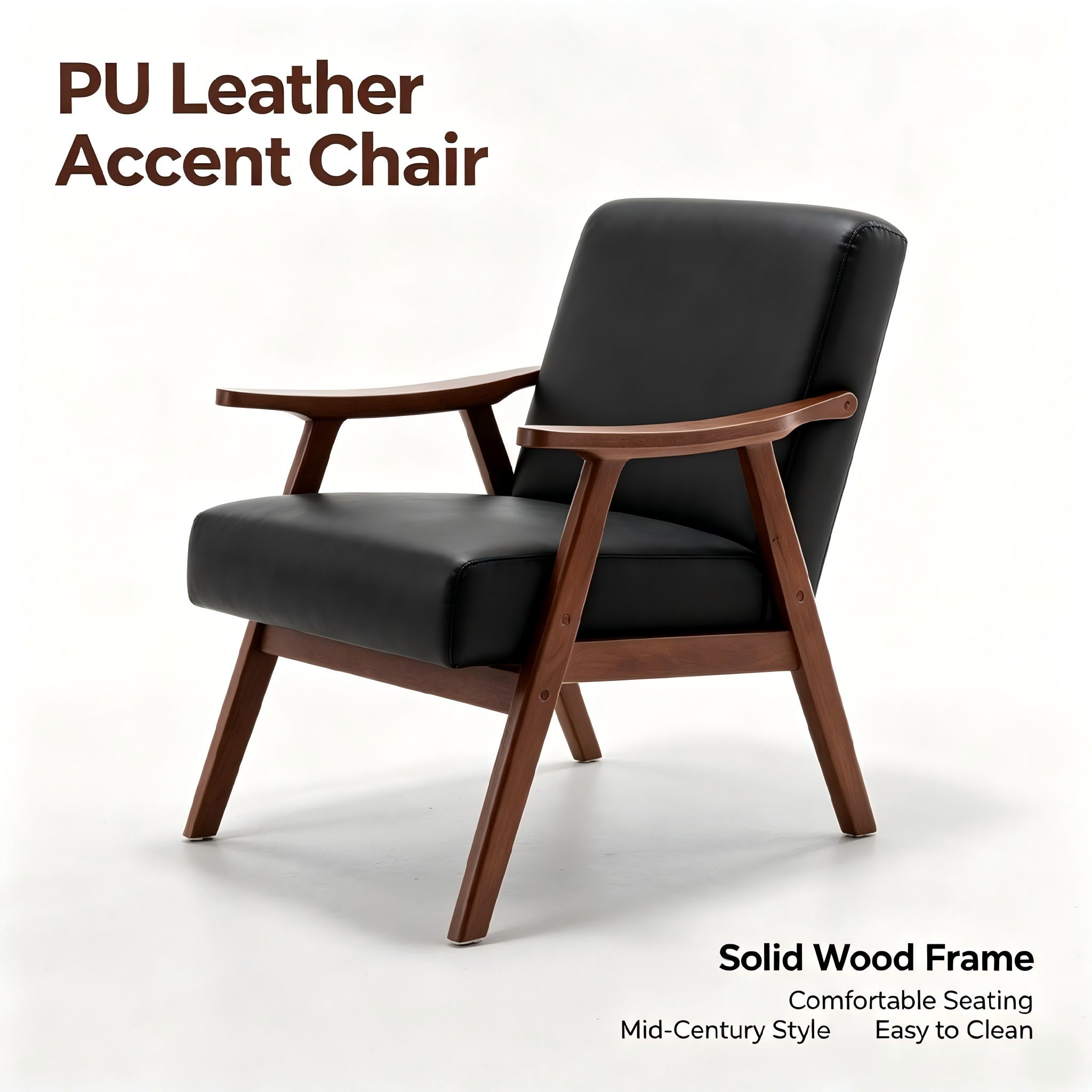 Accent Chair, Classic Mid Century Modern For Extra Seating