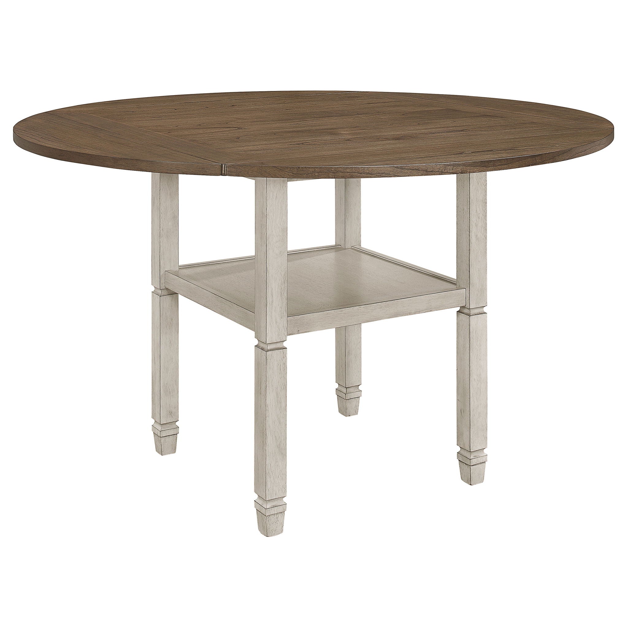 Bentley - Extension Dining Table With Storage Shelf - Rustic White