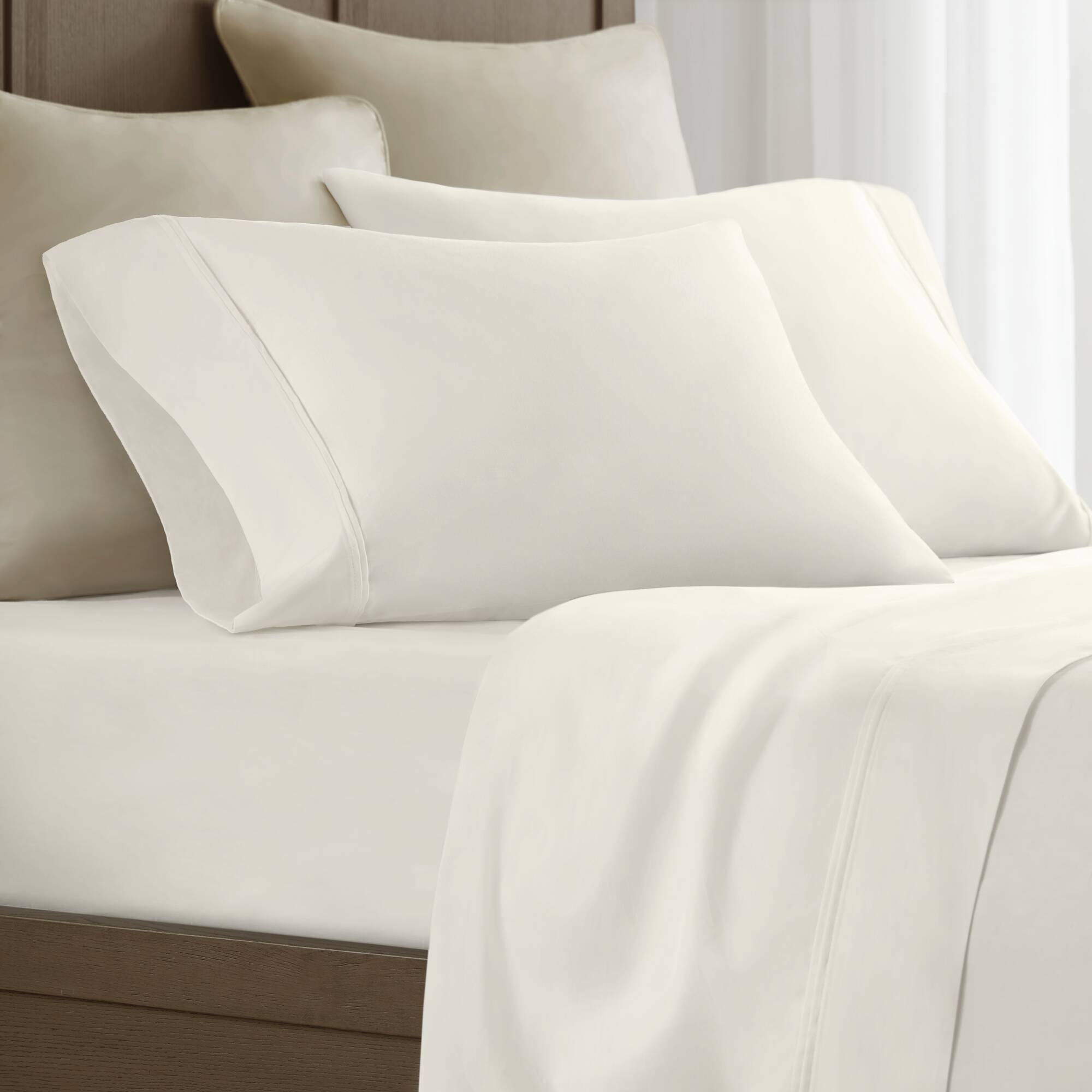 King Sateen Pillowcase Set - Off-White