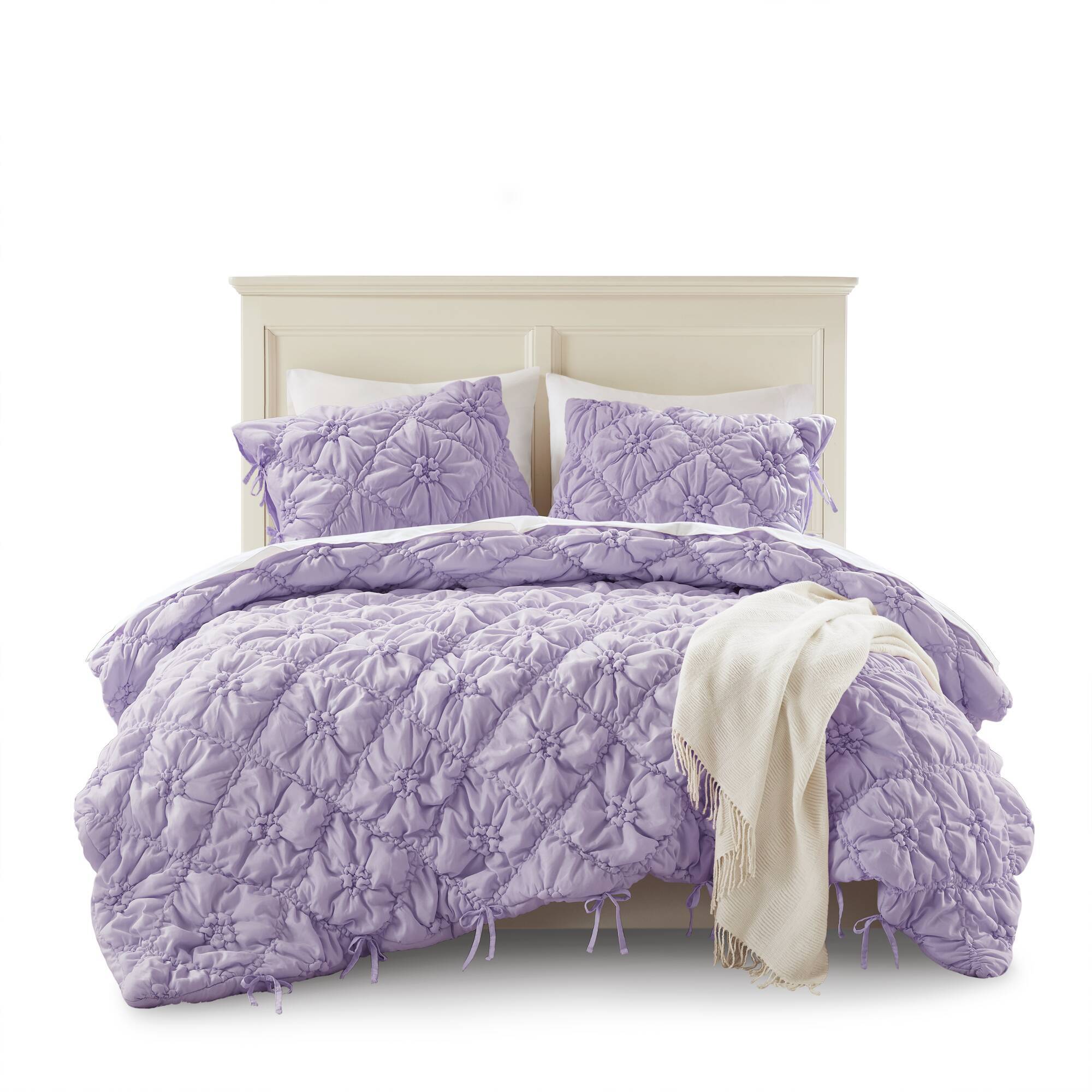 Lily - King 3 Piece Comforter Set - Purple