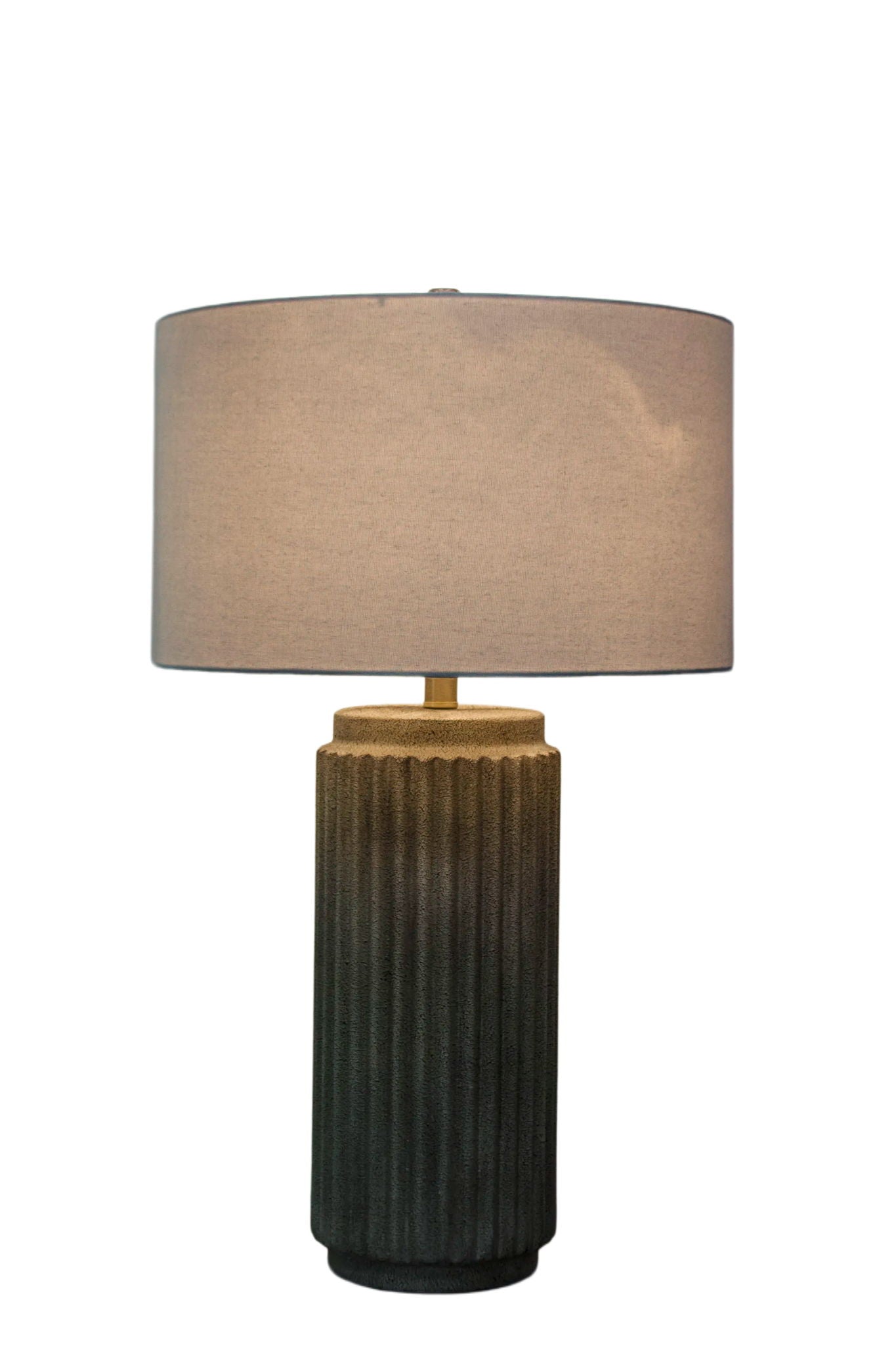 Ribbed Essence Ceramic Table Lamp (Set of 2) - Ribbed Stonewash