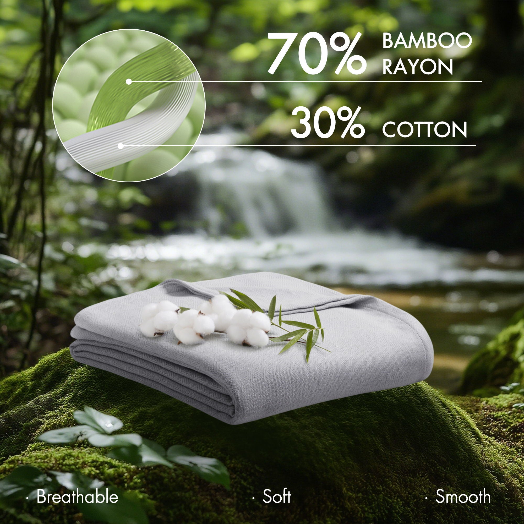 Bamboo Cotton - King Rayon From Blanket - Gray