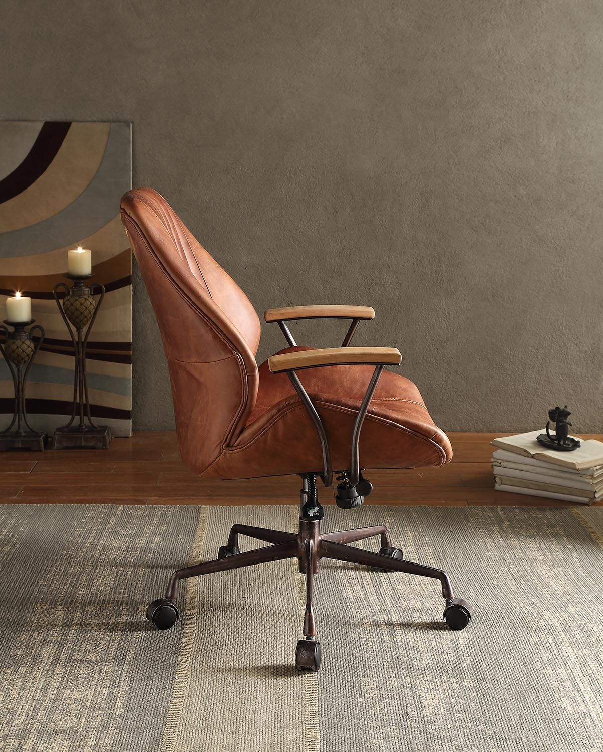 ACME Hamilton Office Chair in Cocoa Top Grain Leather 92413