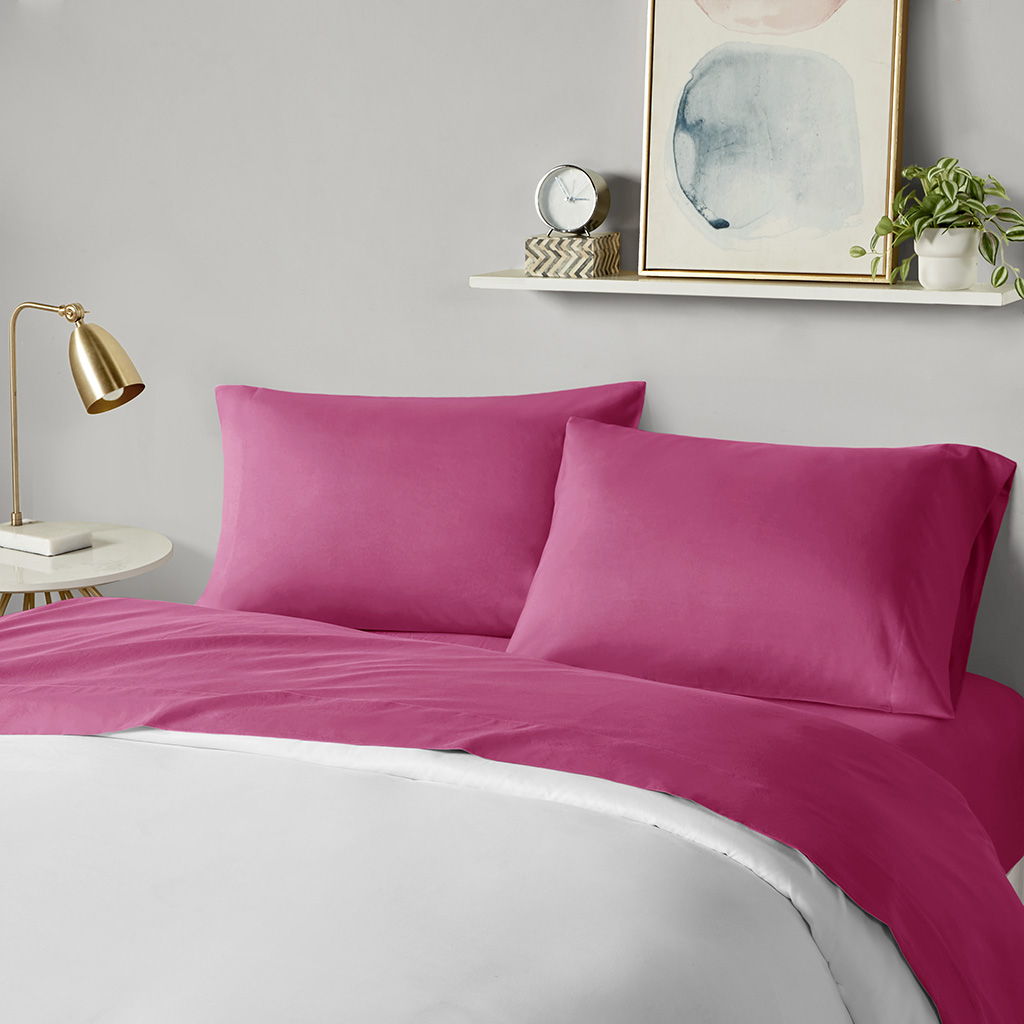 Microfiber - Queen All Season Wrinkle Free Sheet Set - Pink