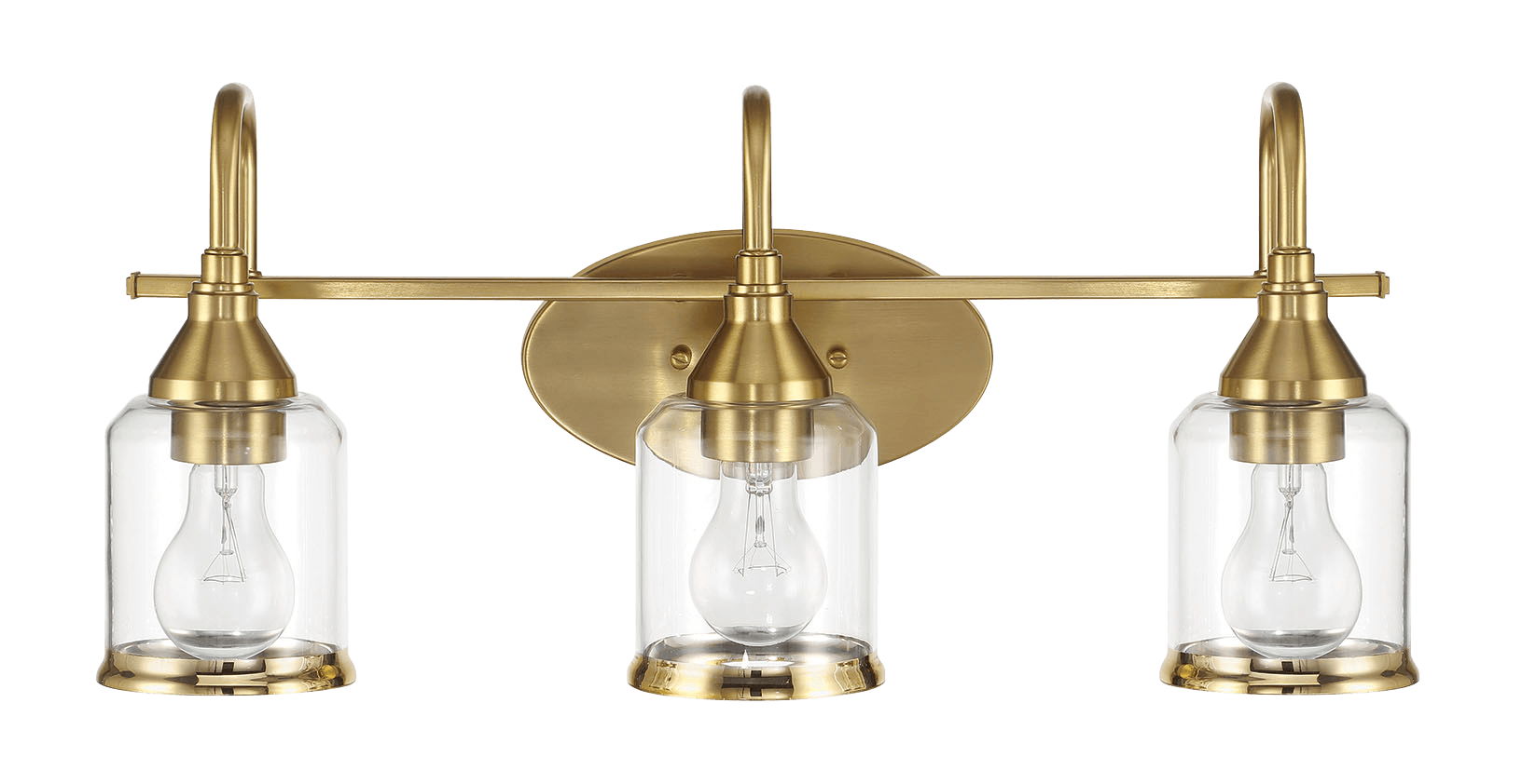 Twilight - 3 Lights Brush Contemporary Vanity Light - Clear / Gold
