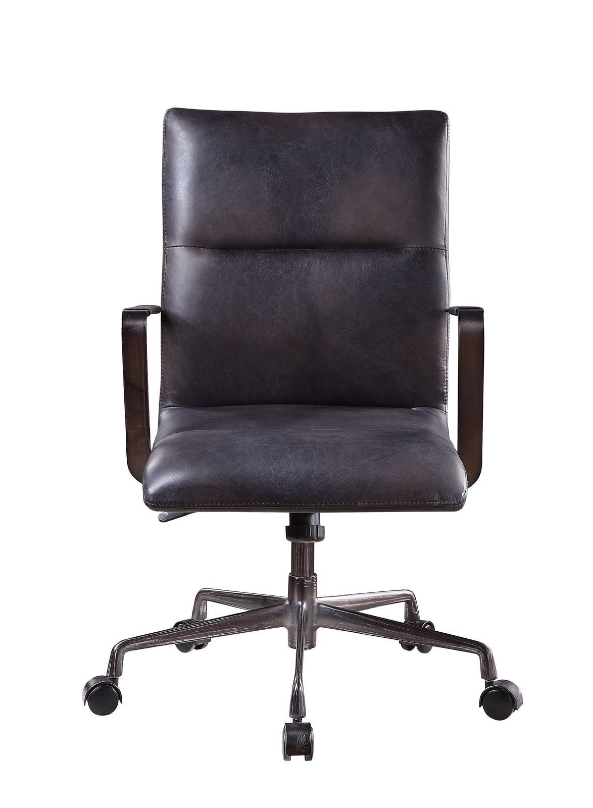 ACME Indra Office Chair, Onyx Black Top Grain Leather 92569