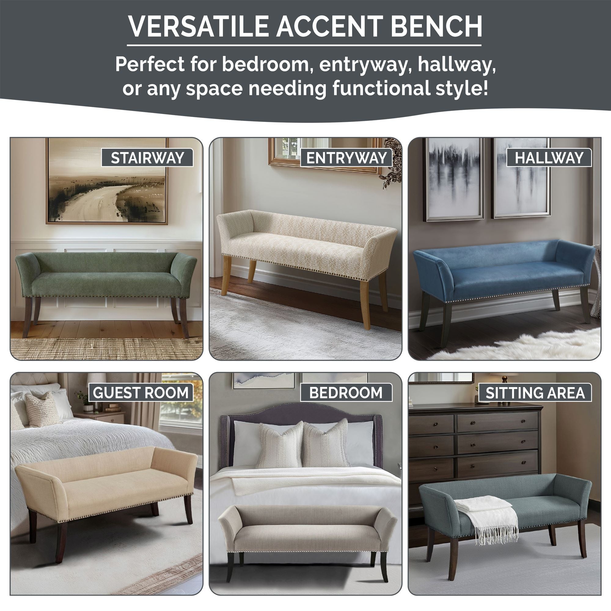Welburn - Upholstered Bench With Back & Legs - Cream
