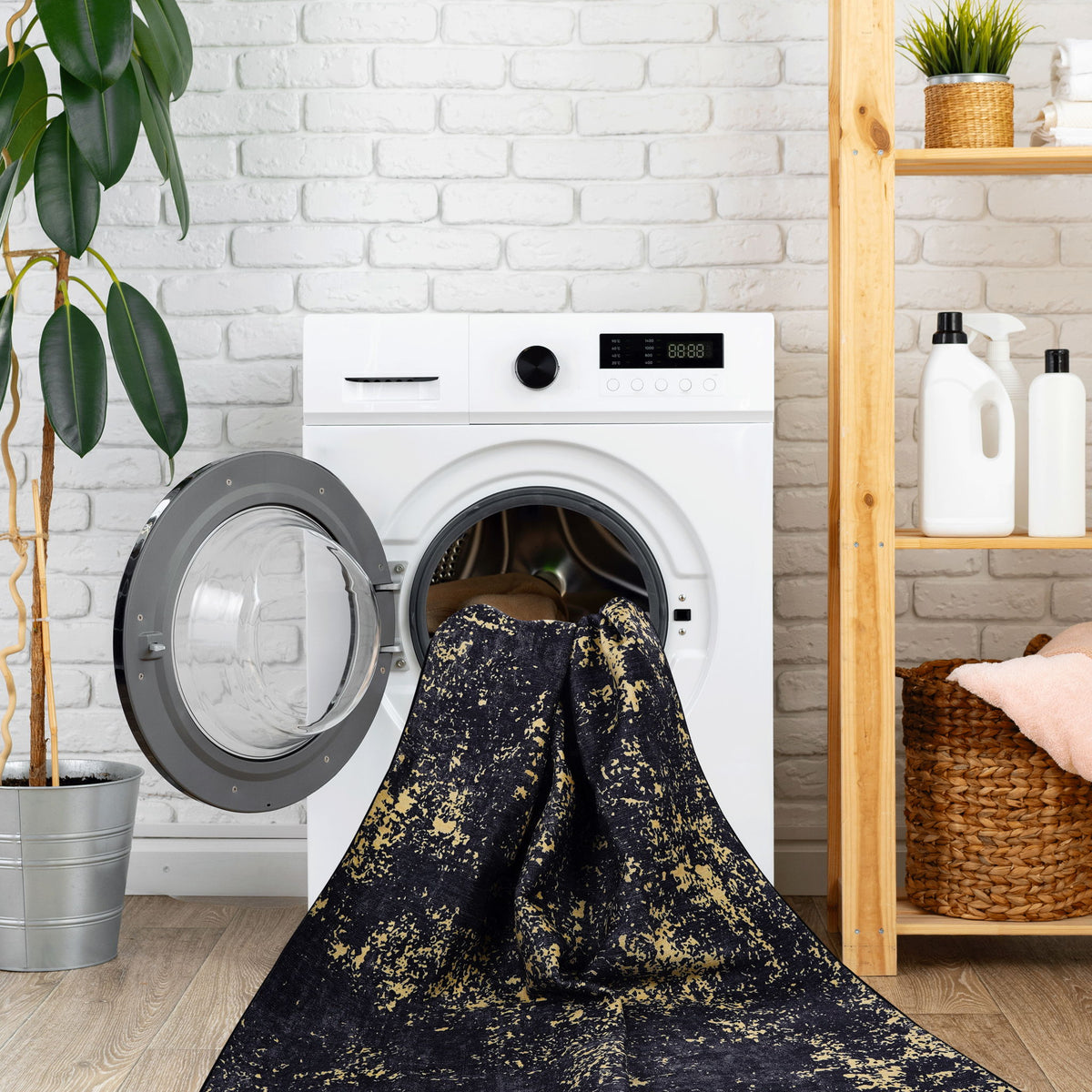Maval - Abstract Washable Area Rug