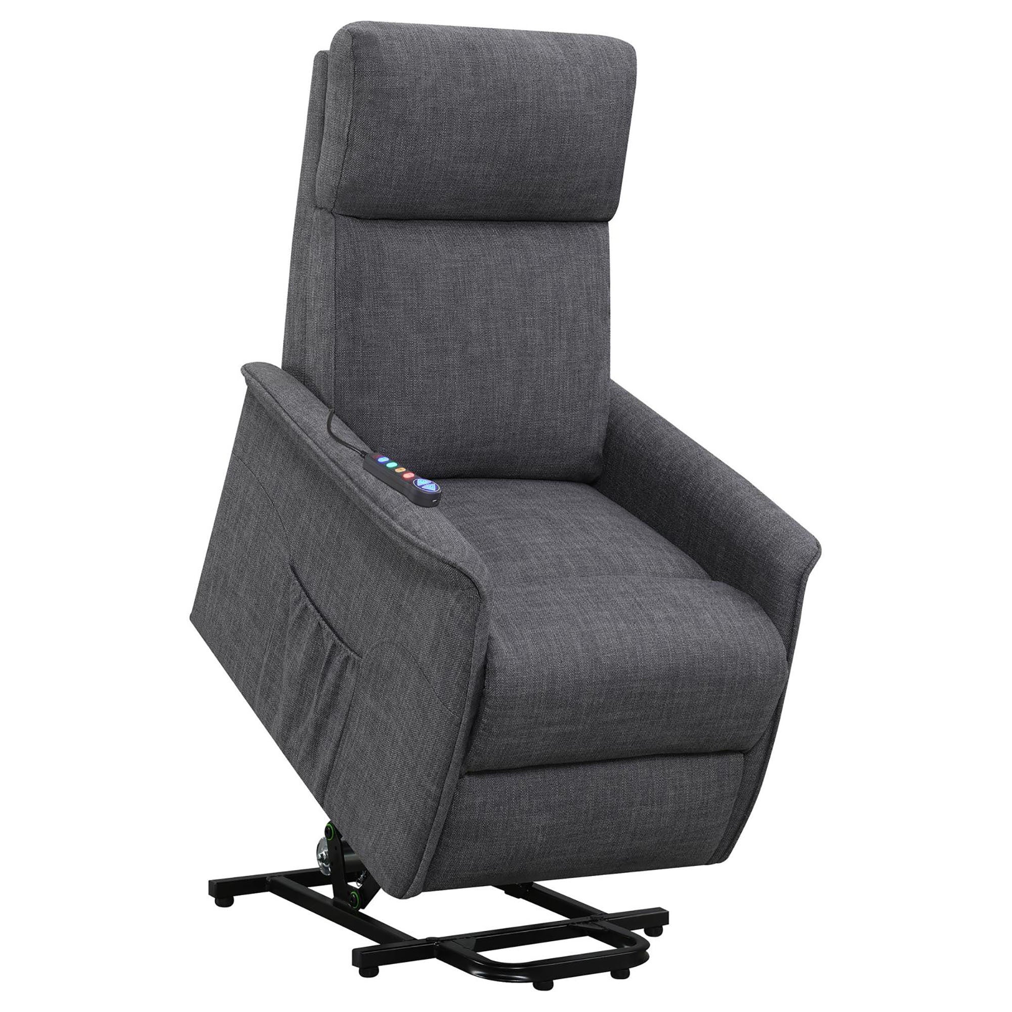 Charcoal Power Lift Recliner with Massage Function