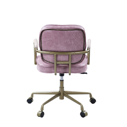 ACME Siecross Office Chair in Pink Top Grain Leather OF00400
