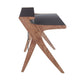 Archer Contemporary Desk in Walnut Wood with Grey Wood Top by LumiSource