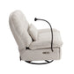 270 Degree Swivel Power Recliner with Voice Control, Bluetooth Music Player,USB Ports, Atmosphere Lamp, Hidden Arm Storage and Mobile Phone Holder for Living Room, Bedroom, Apartment, Beige