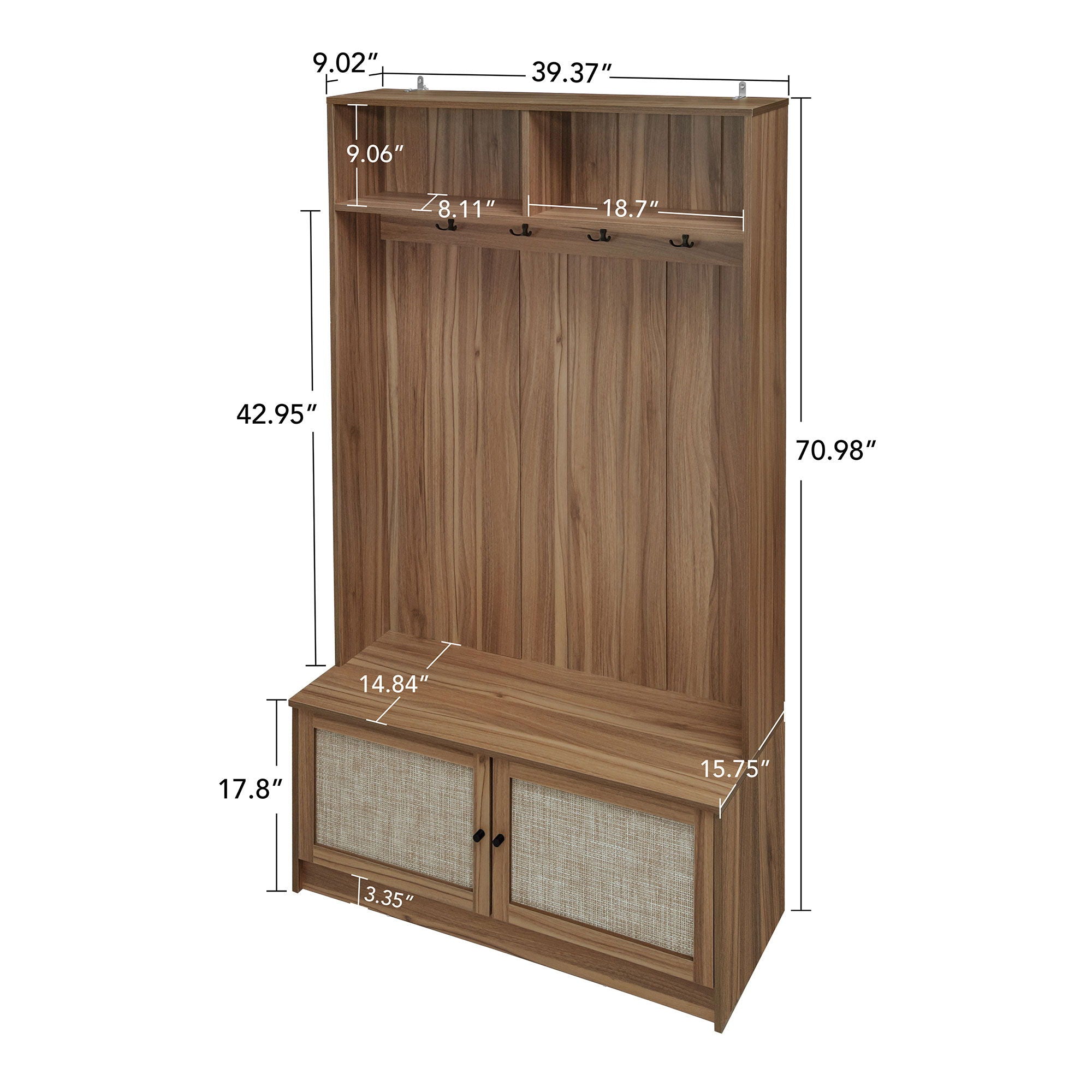 Modern Storage Closet For Bedroom, Entryway, Or Living Room - Walnut