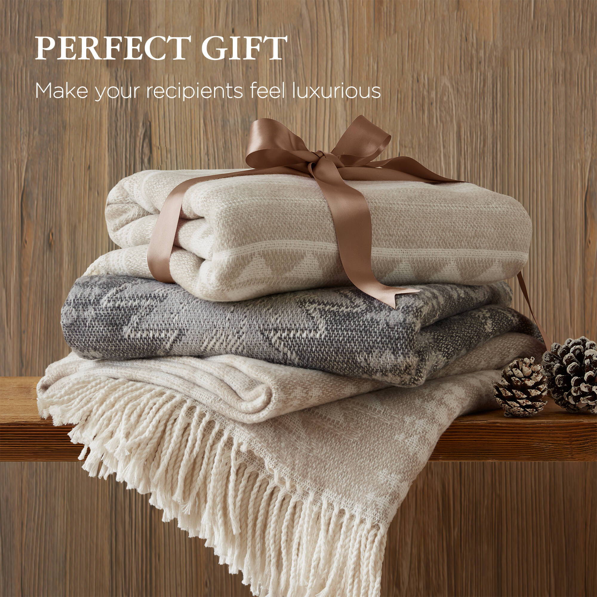 Alberta - Cotton Blend Throw - Neutral Aztec