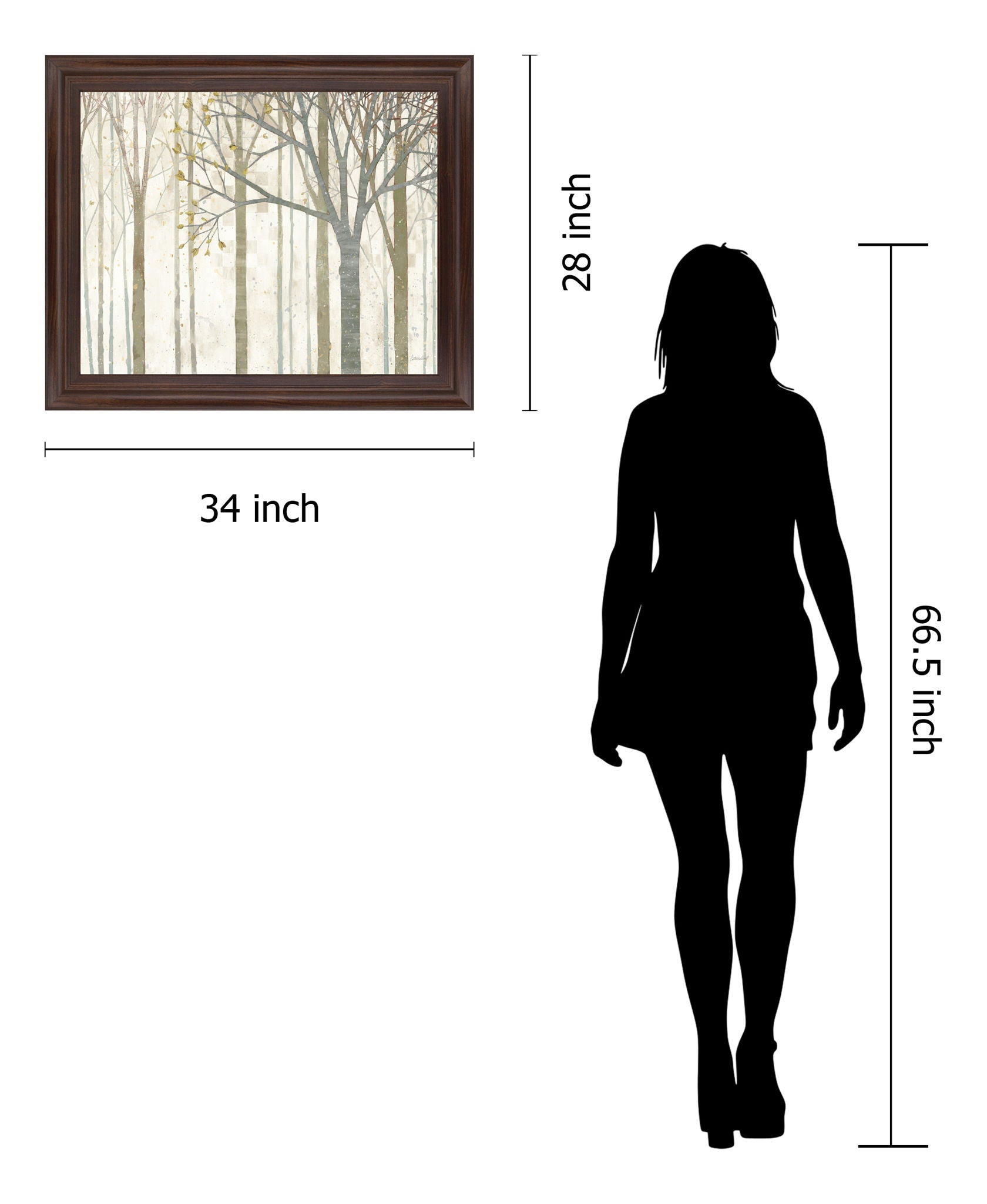 Whispering Branches - 28" x 34" Framed Wall Art - Gray