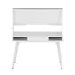 Techni Mobili Study Computer Desk with Storage & Magnetic Dry Erase White Board, White