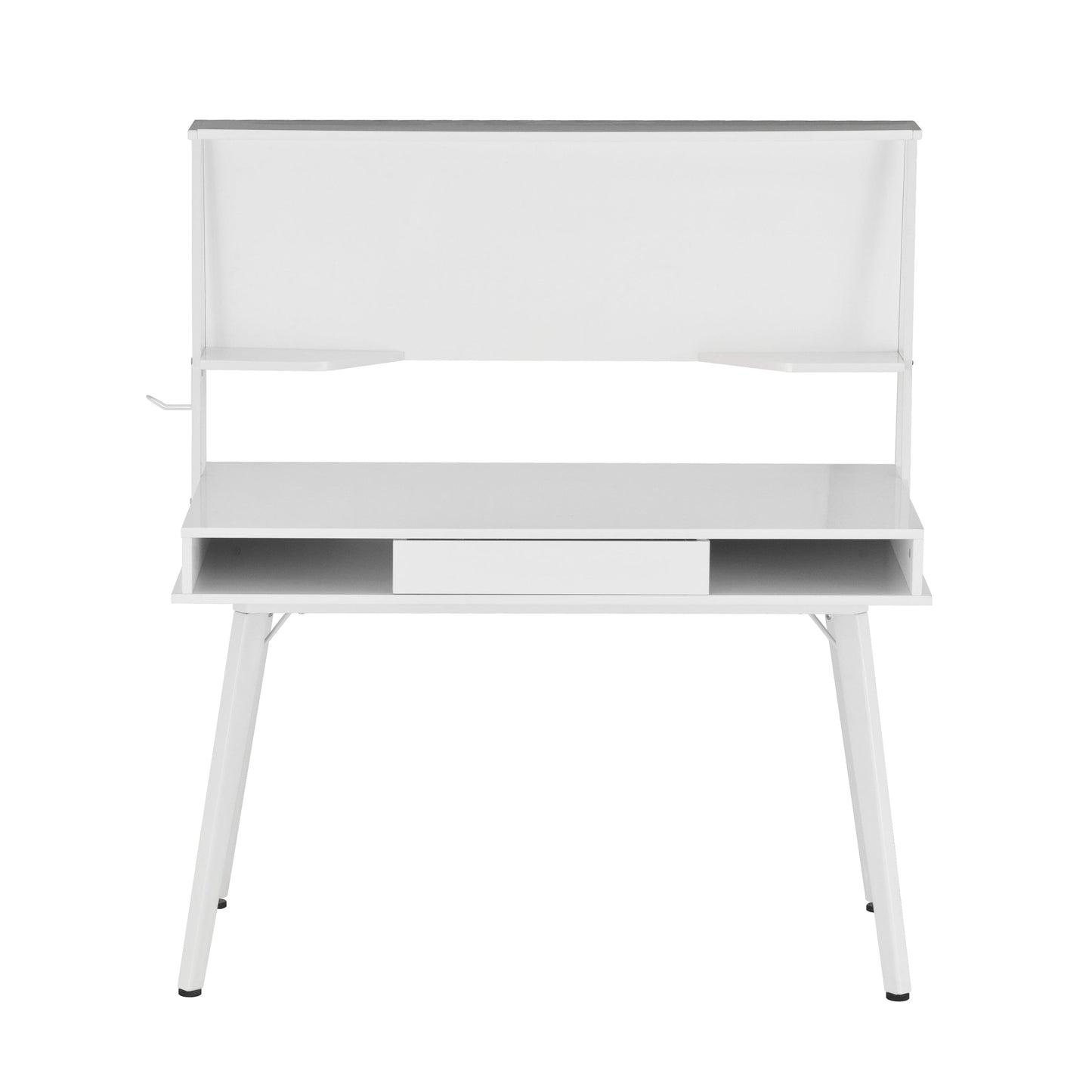 Techni Mobili Study Computer Desk with Storage & Magnetic Dry Erase White Board, White