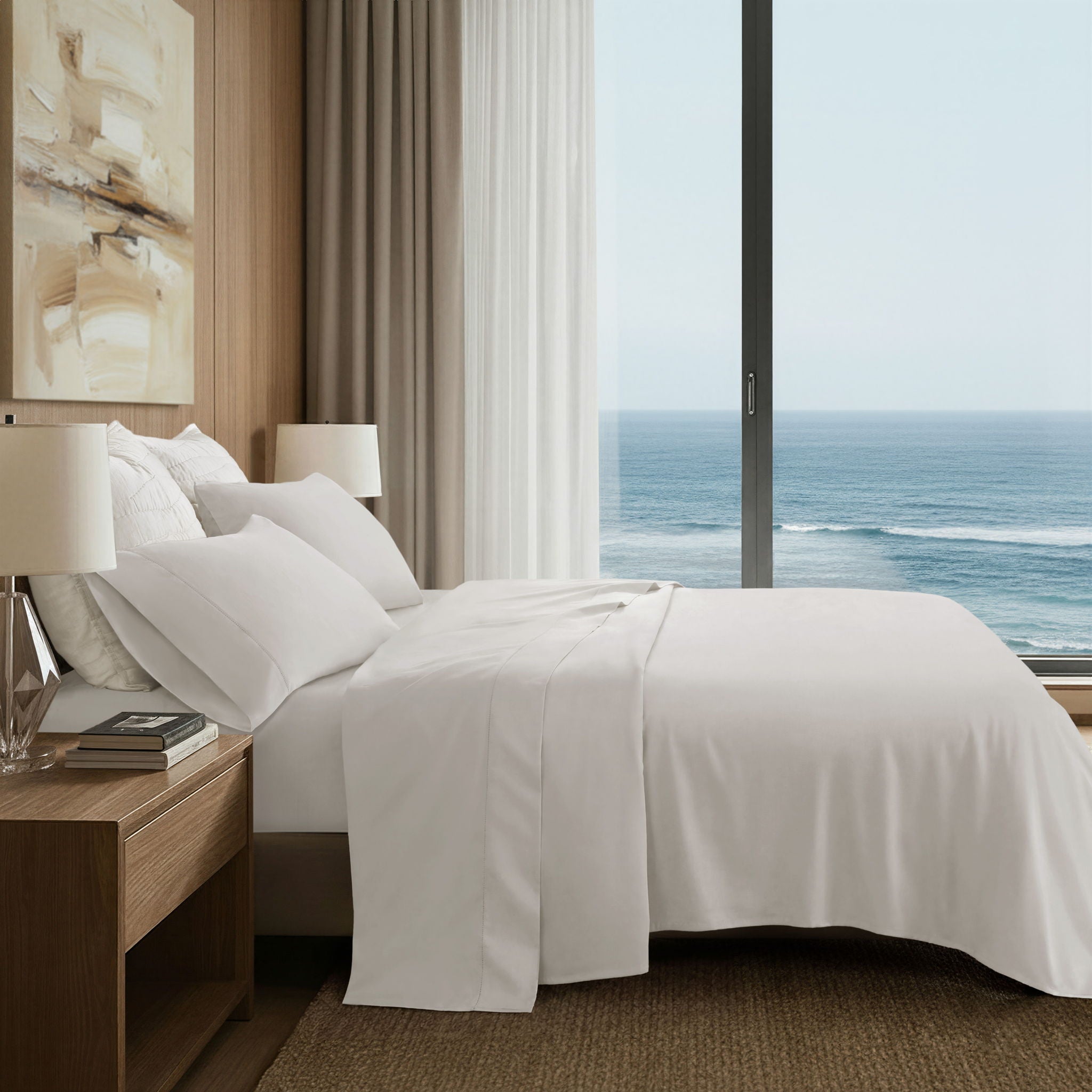 Elina Supima - 4 Piece King Sheet Set - Bright White
