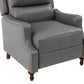 Marte Genuine Leather Recliner-GREY