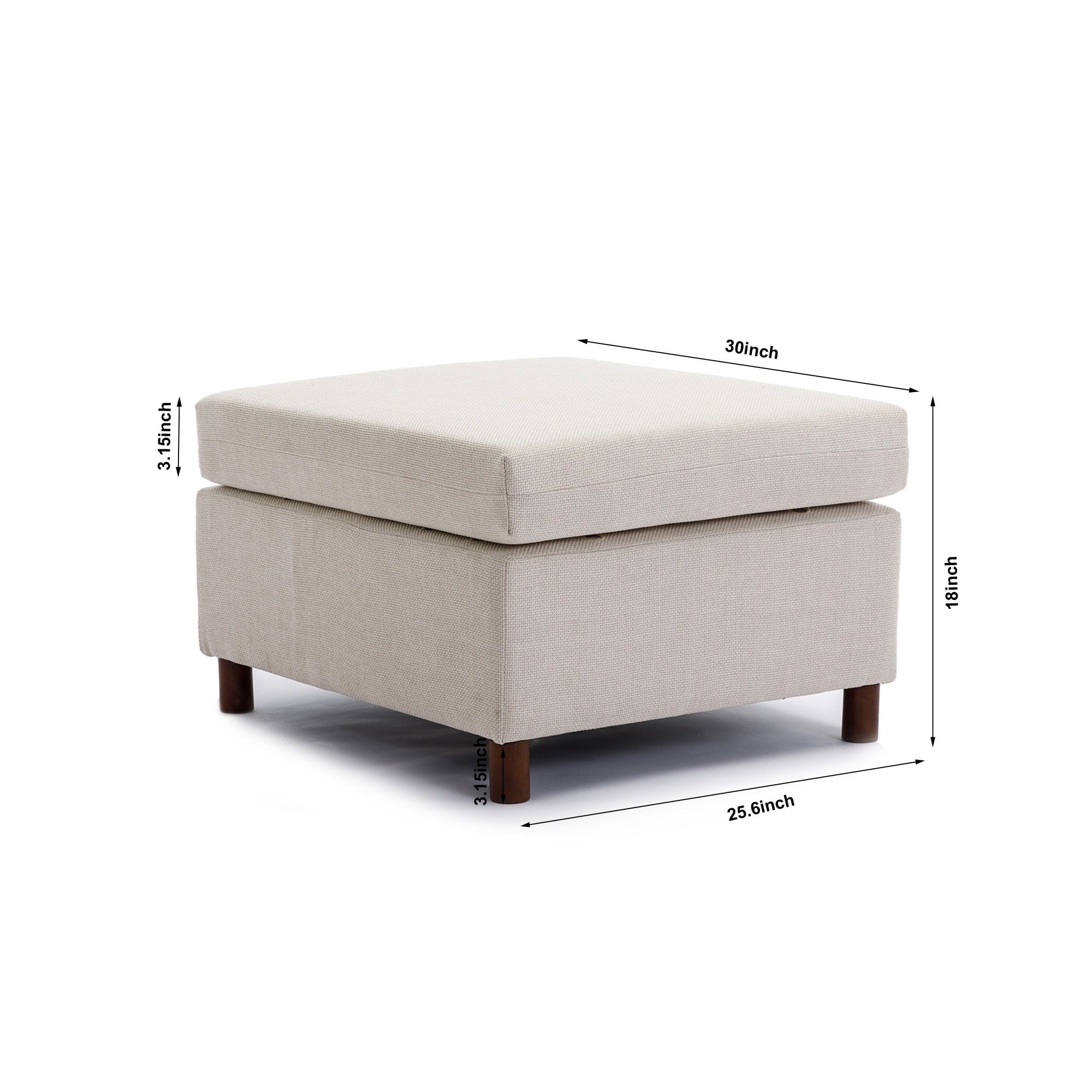 Single Movable Ottoman For Modular Sectional Sofa Couch Without Storage Function, Cushion Covers Removable And Washable