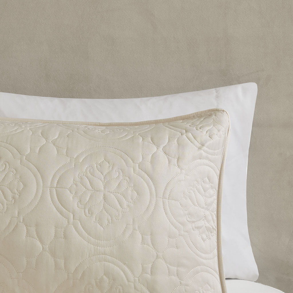 Oakley - 3 Piece Reversible Bedspread Set - Cream