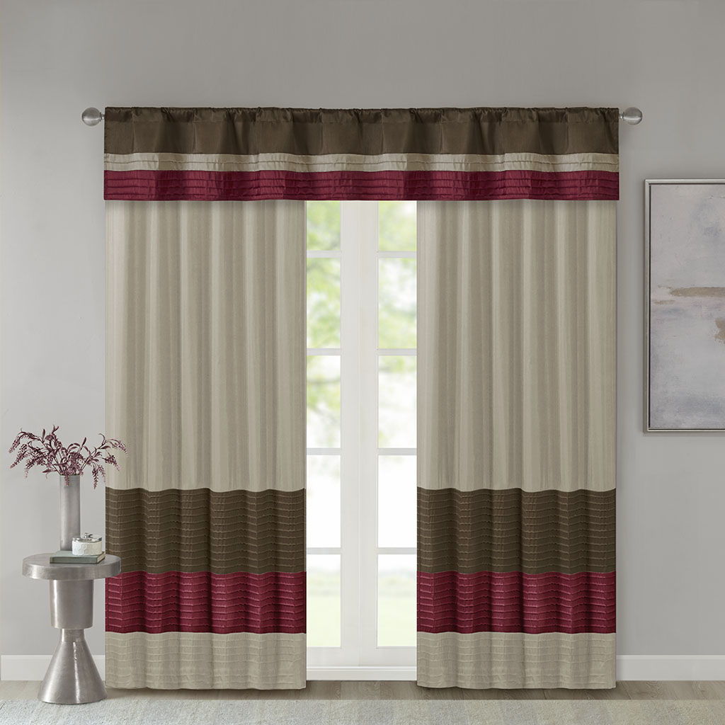 Amherst - Polyoni Pintuck Window Panel - Red